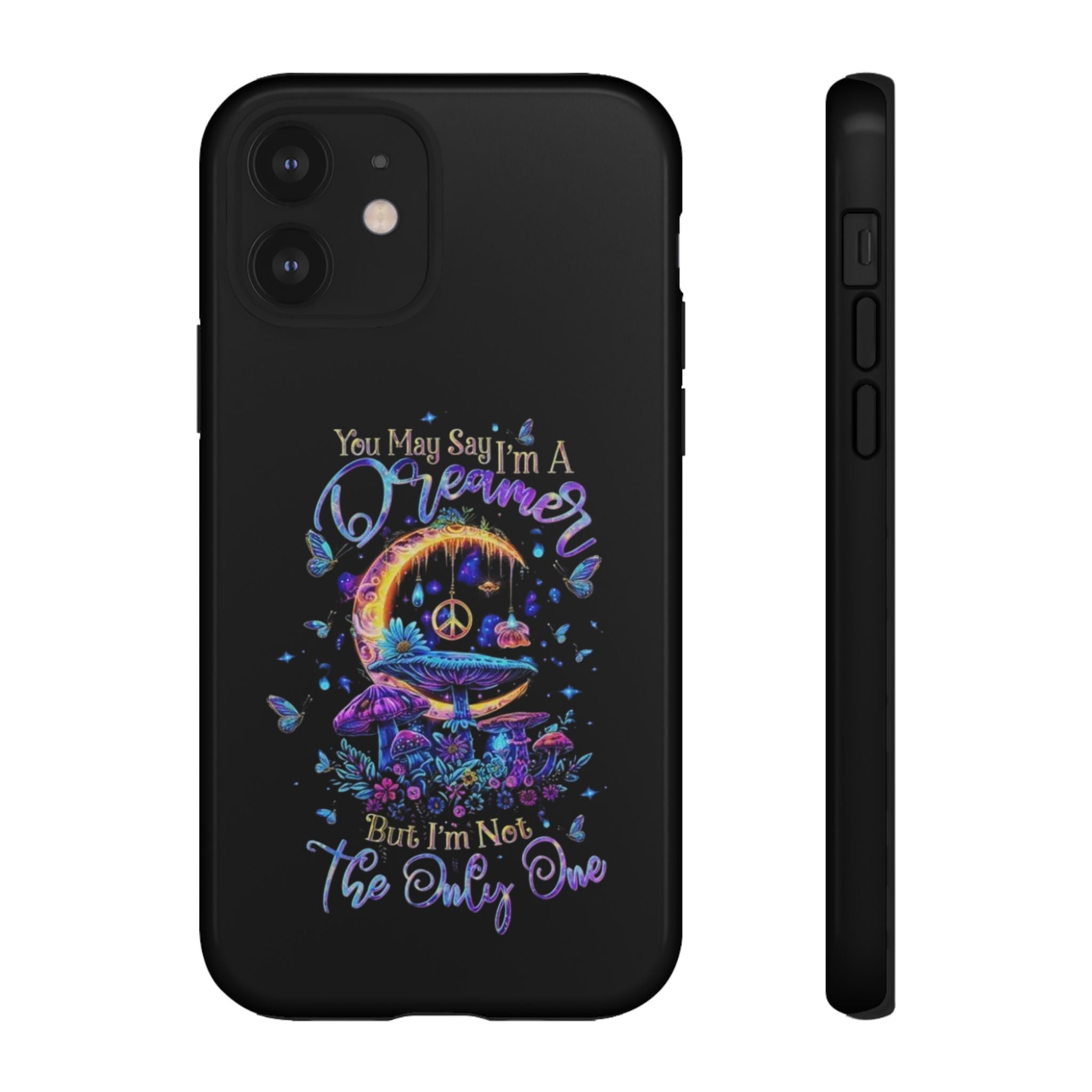 Dreamer Moon & Mushrooms – Neon Psychedelic iPhone Case
