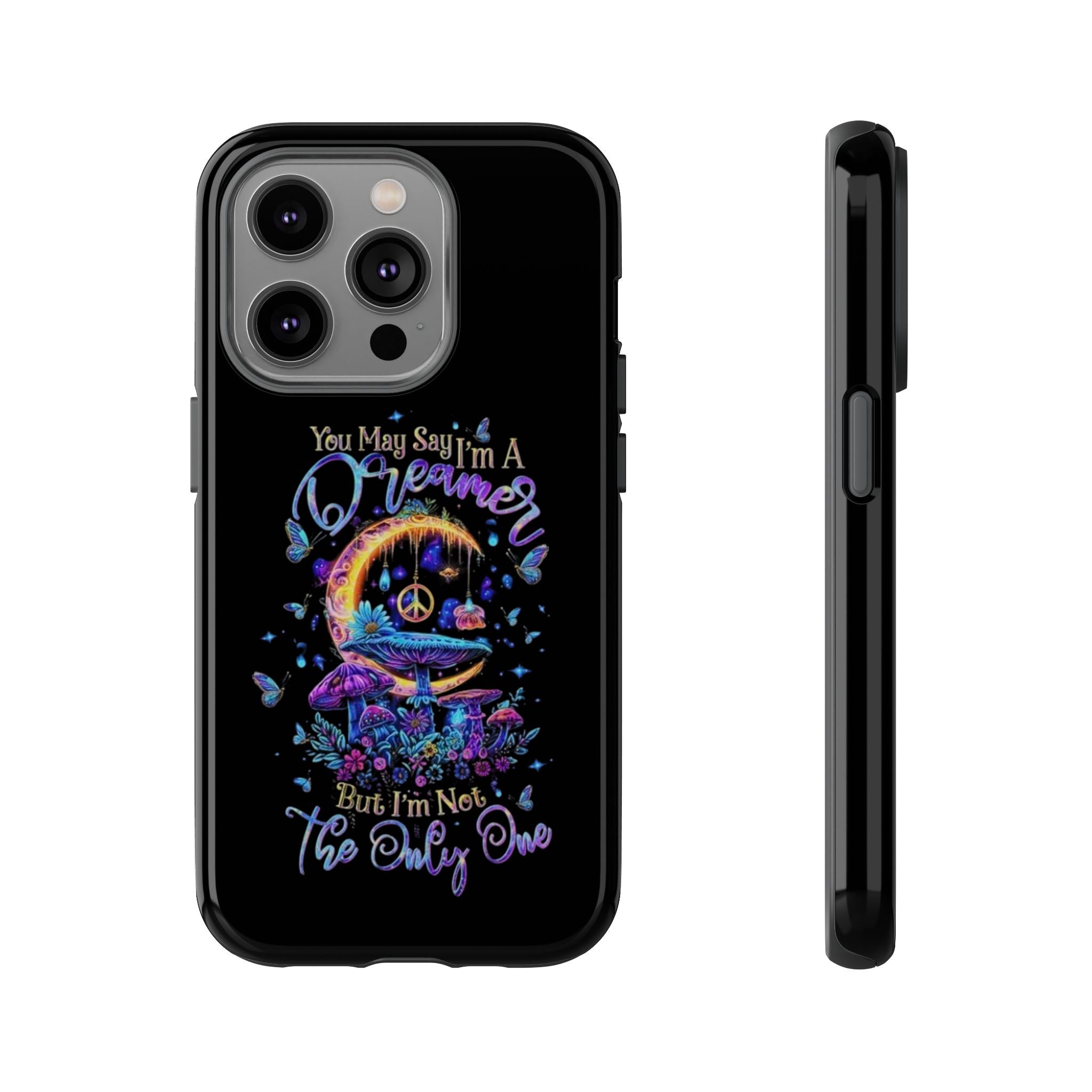 Dreamer Moon & Mushrooms – Neon Psychedelic iPhone Case