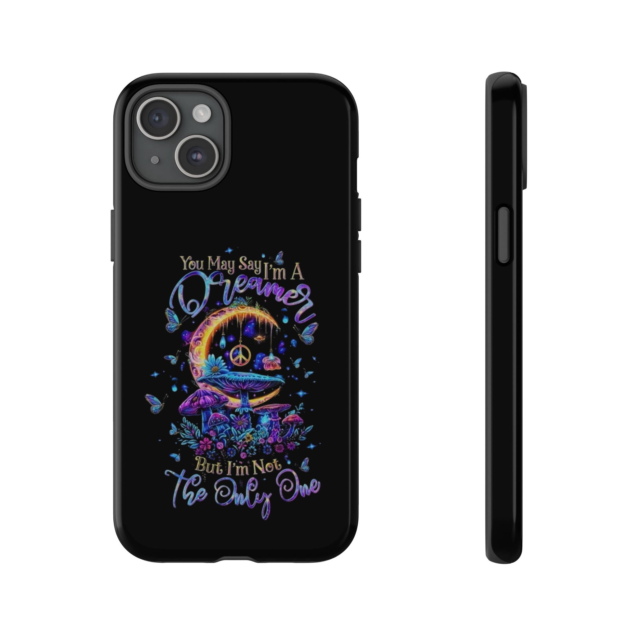 Dreamer Moon & Mushrooms – Neon Psychedelic iPhone Case