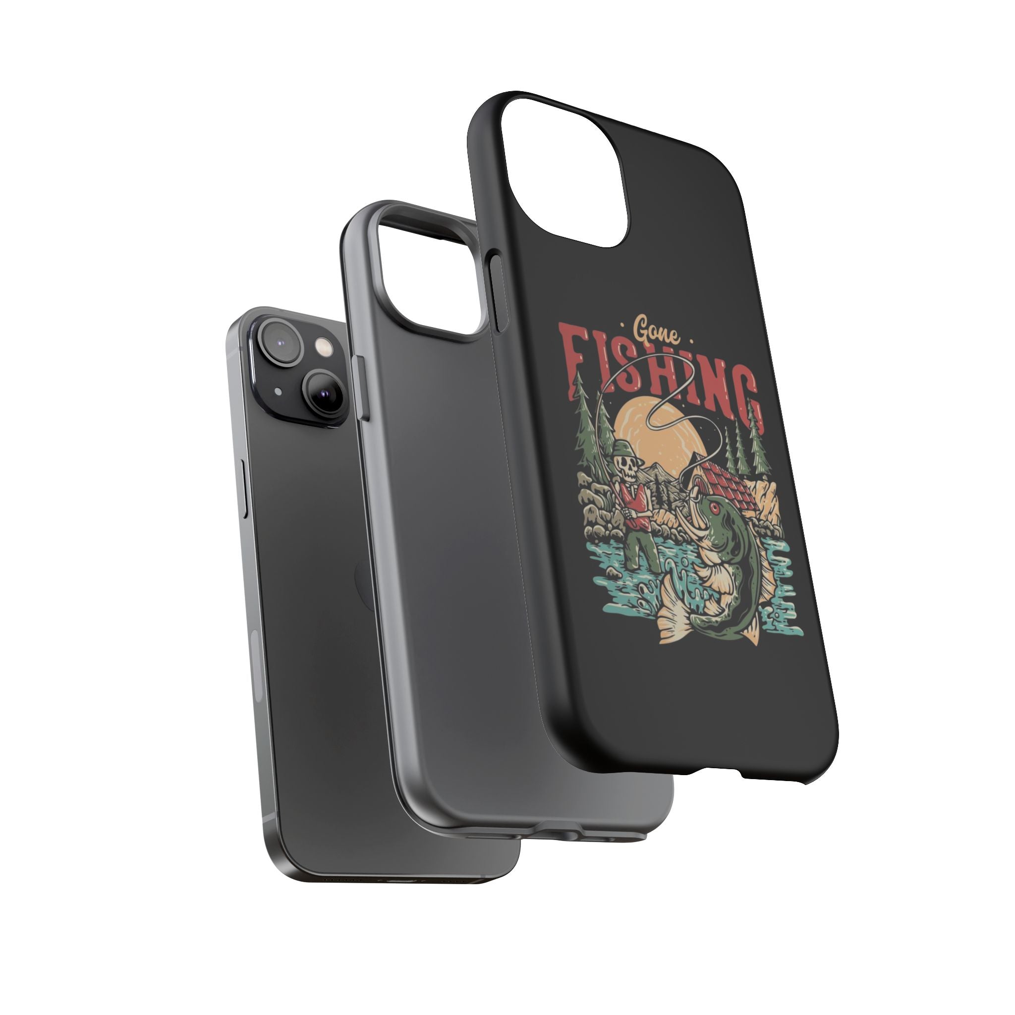 Gone Fishing Skeleton – Vintage Angler iPhone Case