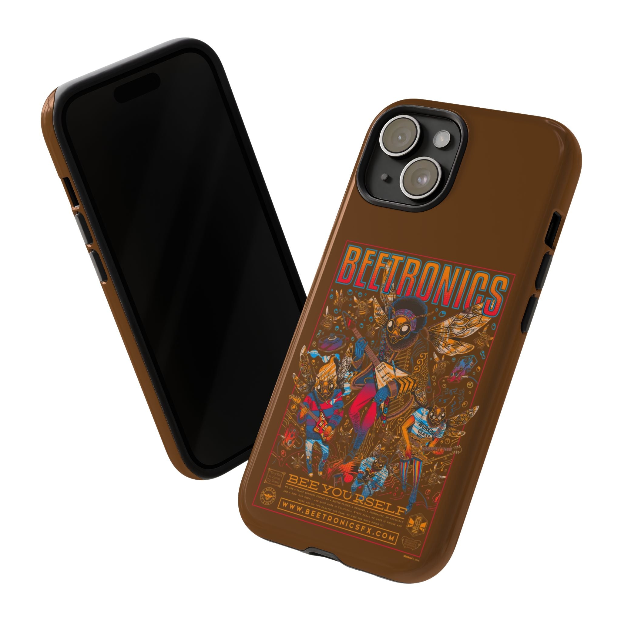 BeeTronics Rock Band – Psychedelic Bee Guitarist iPhone Case