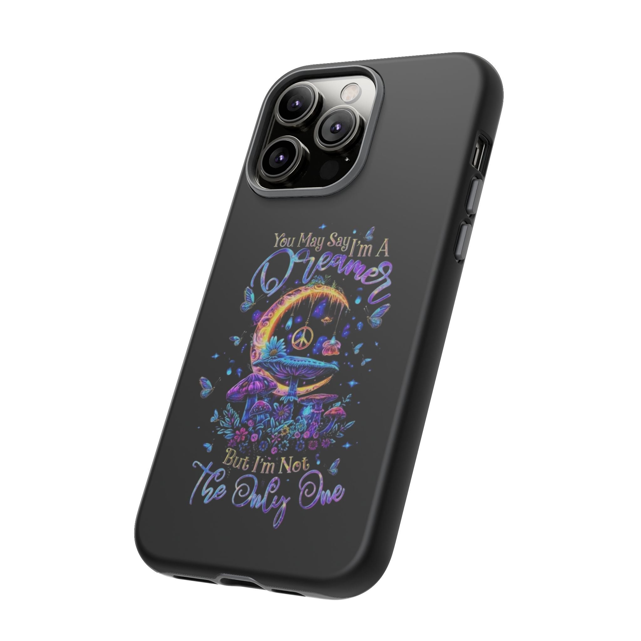 Dreamer Moon & Mushrooms – Neon Psychedelic iPhone Case