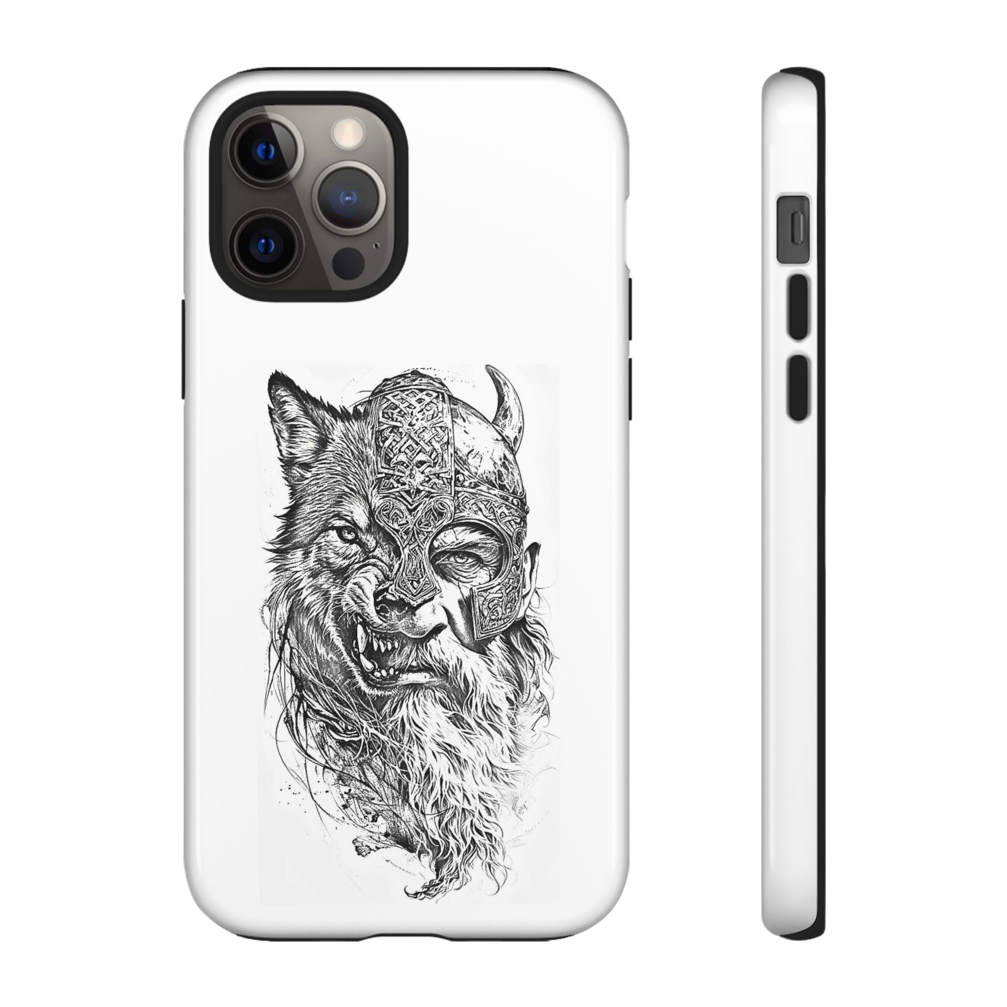 Viking Wolf Spirit – Norse Warrior Fusion iPhone Case