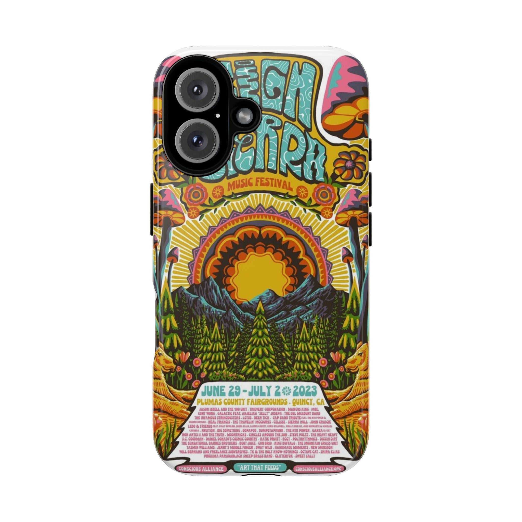 Psychedelic Festival Forest – Retro Mushroom Tough iPhone Case
