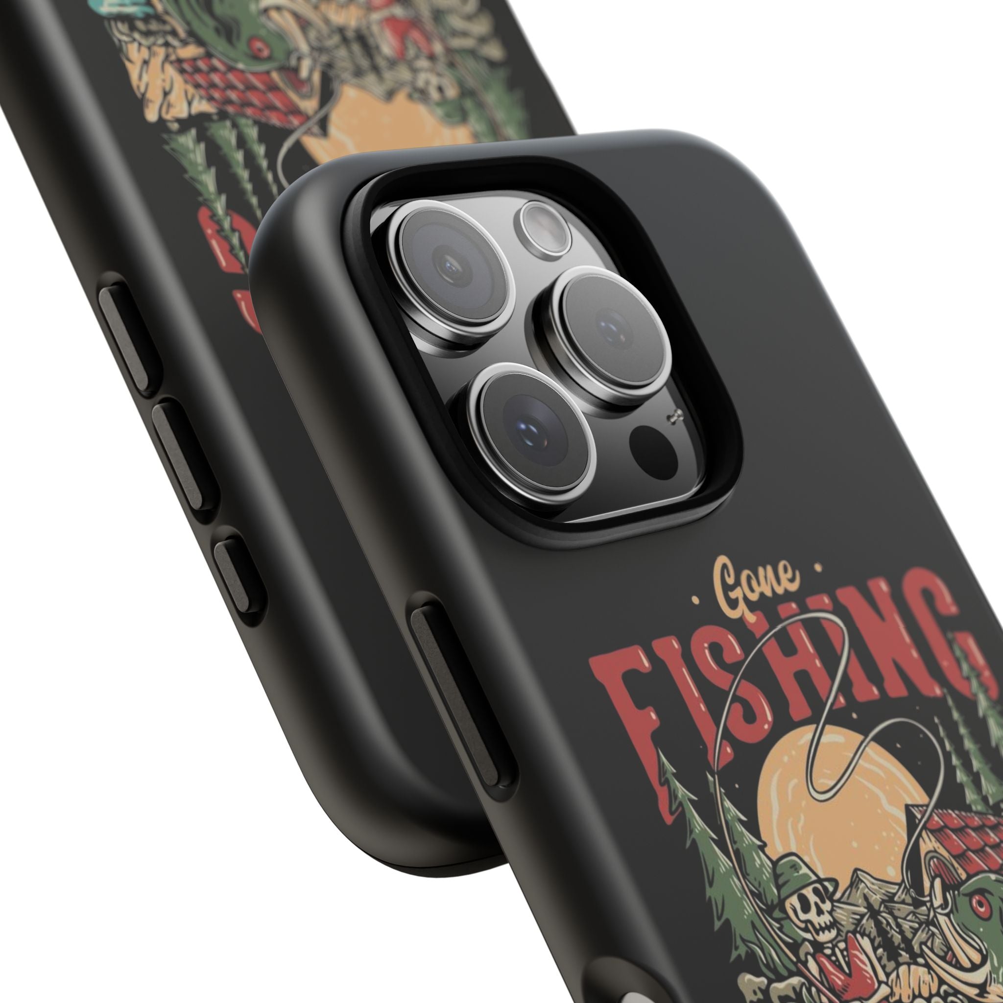 Gone Fishing Skeleton – Vintage Angler iPhone Case