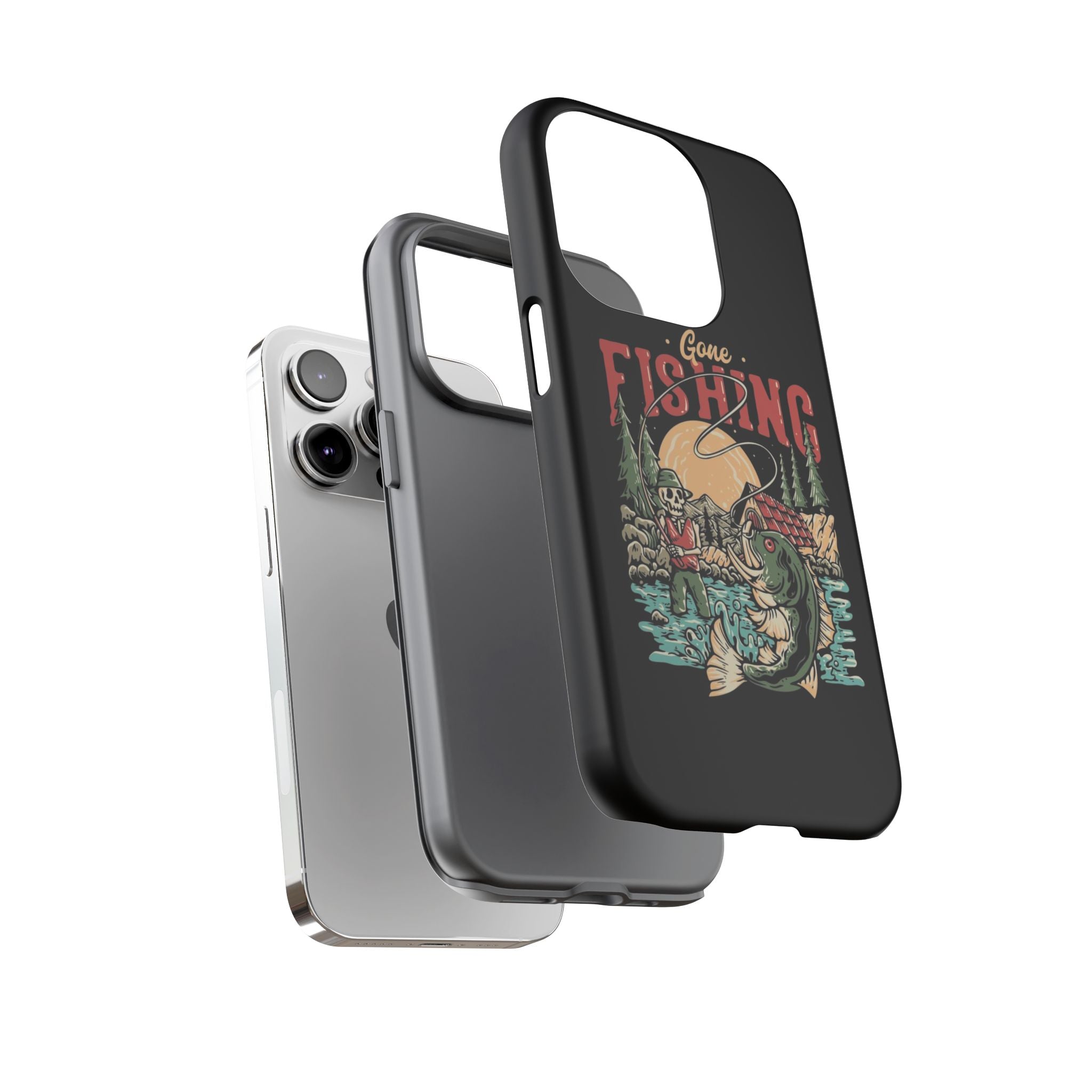 Gone Fishing Skeleton – Vintage Angler iPhone Case
