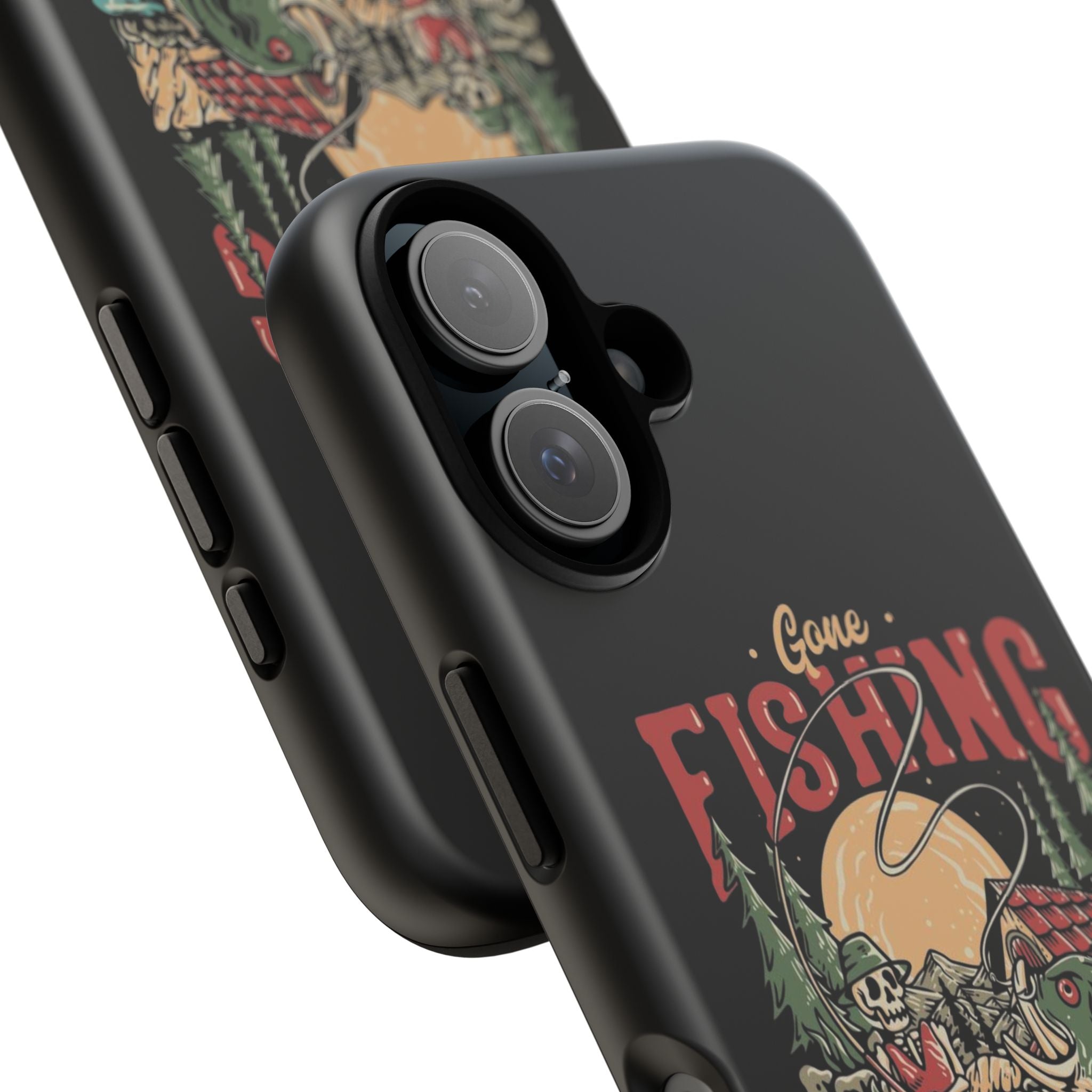 Gone Fishing Skeleton – Vintage Angler iPhone Case