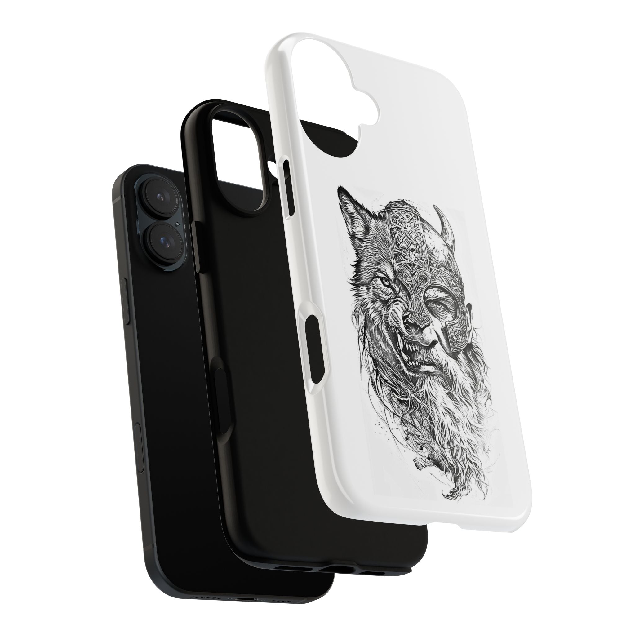 Viking Wolf Spirit – Norse Warrior Fusion iPhone Case