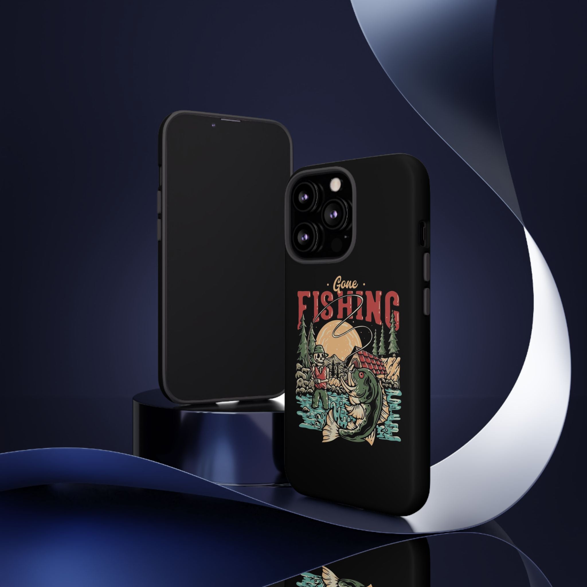 Gone Fishing Skeleton – Vintage Angler iPhone Case