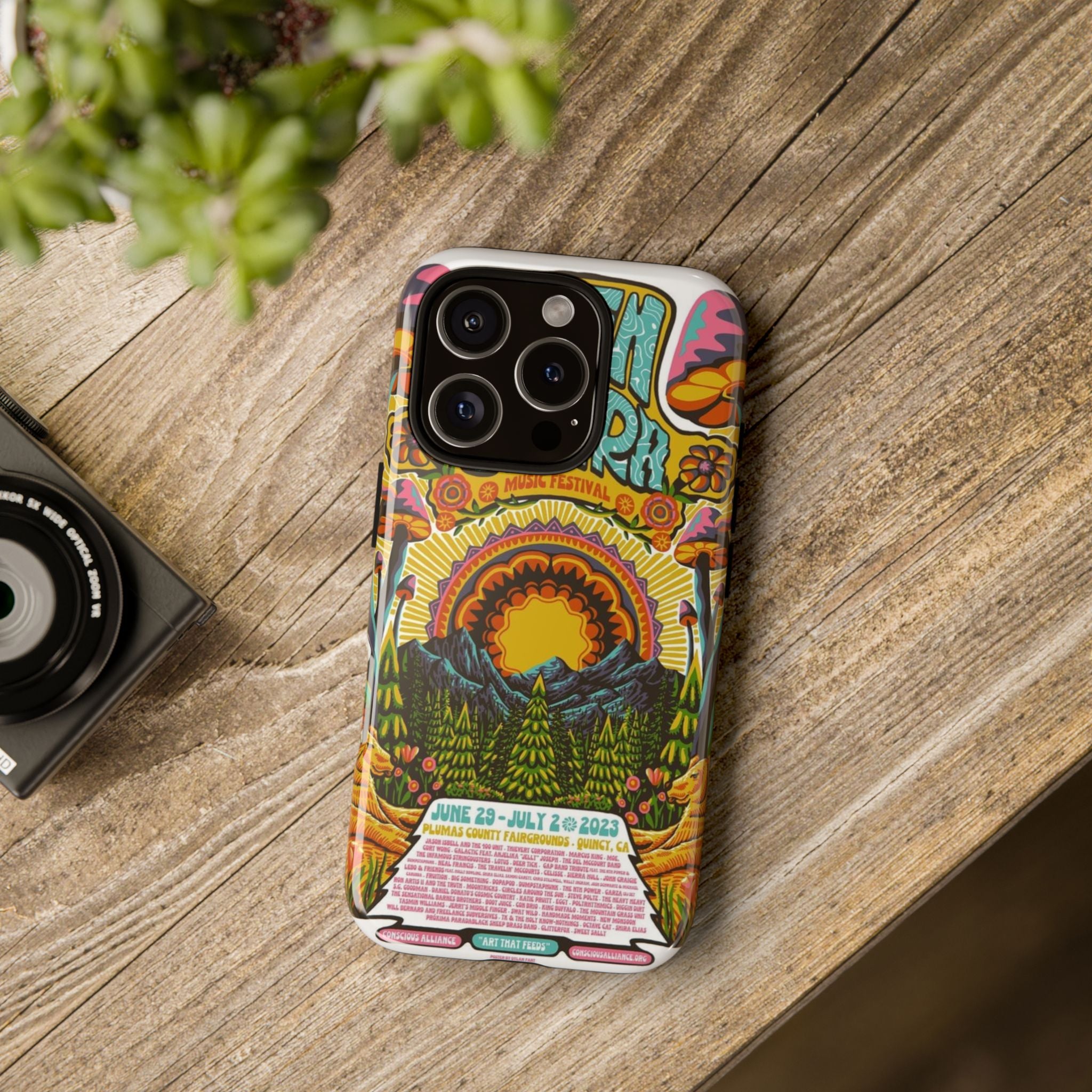 Psychedelic Festival Forest – Retro Mushroom Tough iPhone Case