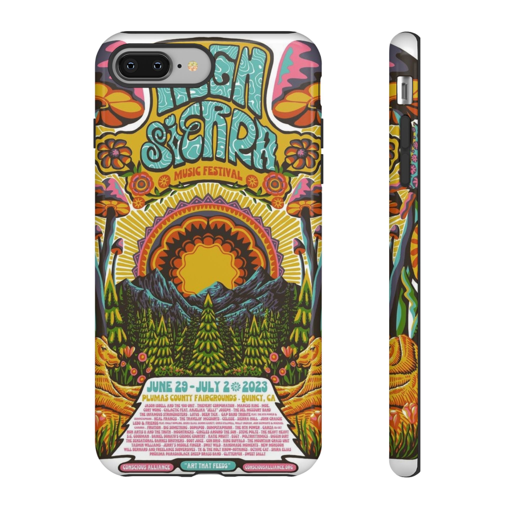 Psychedelic Festival Forest – Retro Mushroom Tough iPhone Case