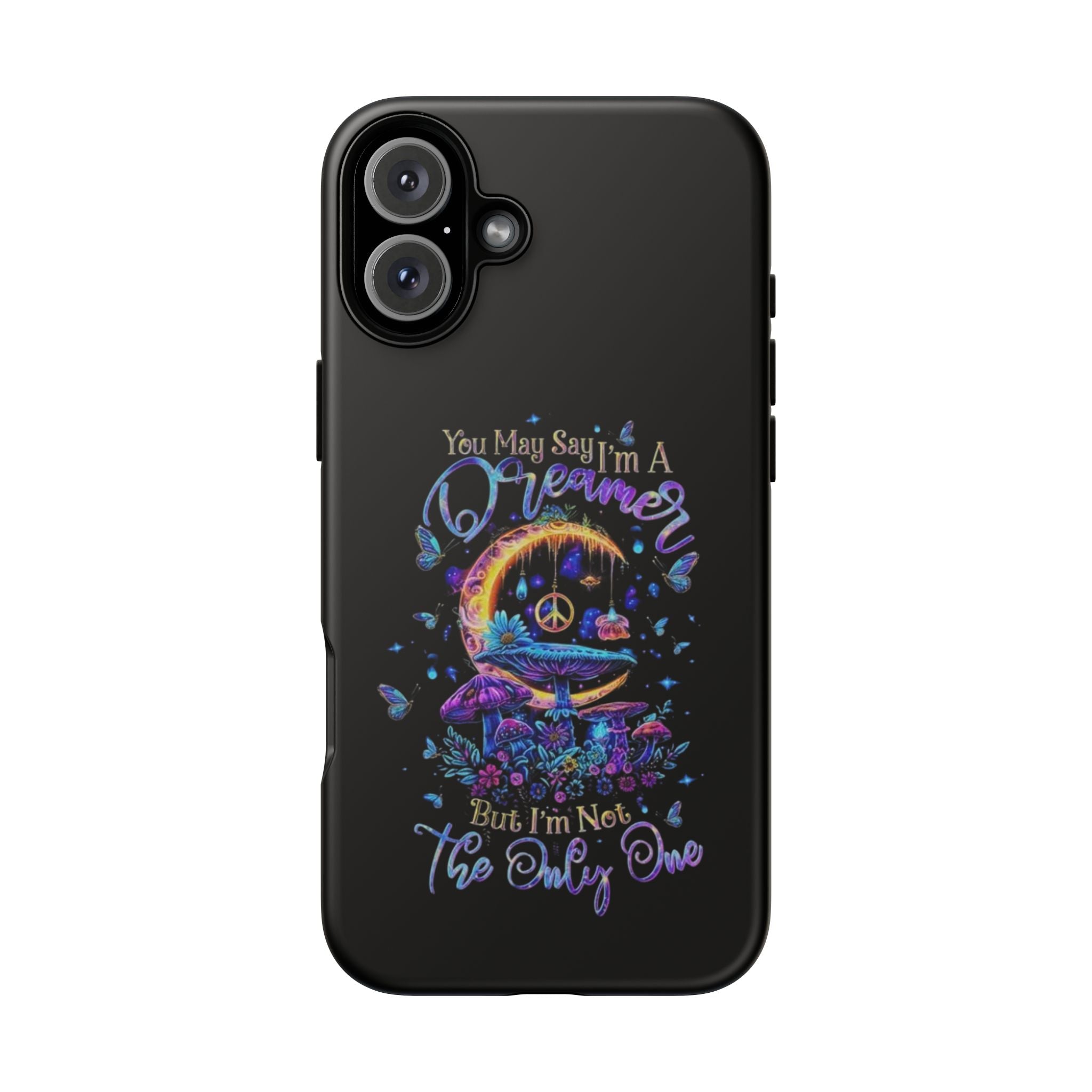 Dreamer Moon & Mushrooms – Neon Psychedelic iPhone Case