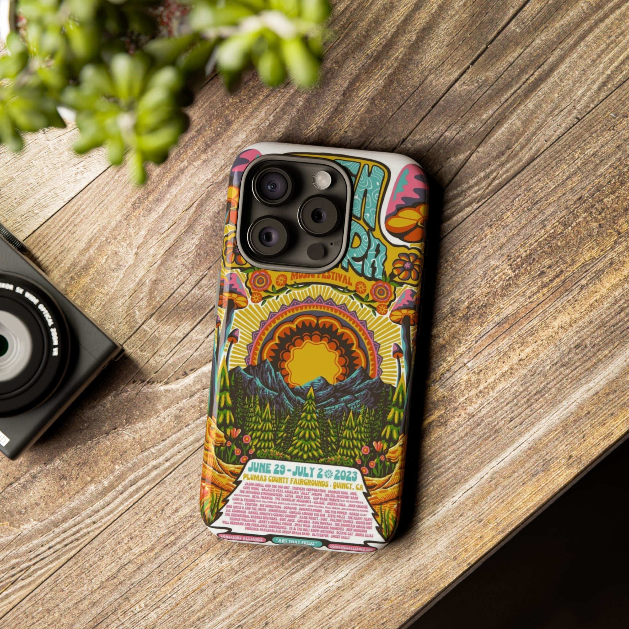 Psychedelic Festival Forest – Retro Mushroom Tough iPhone Case