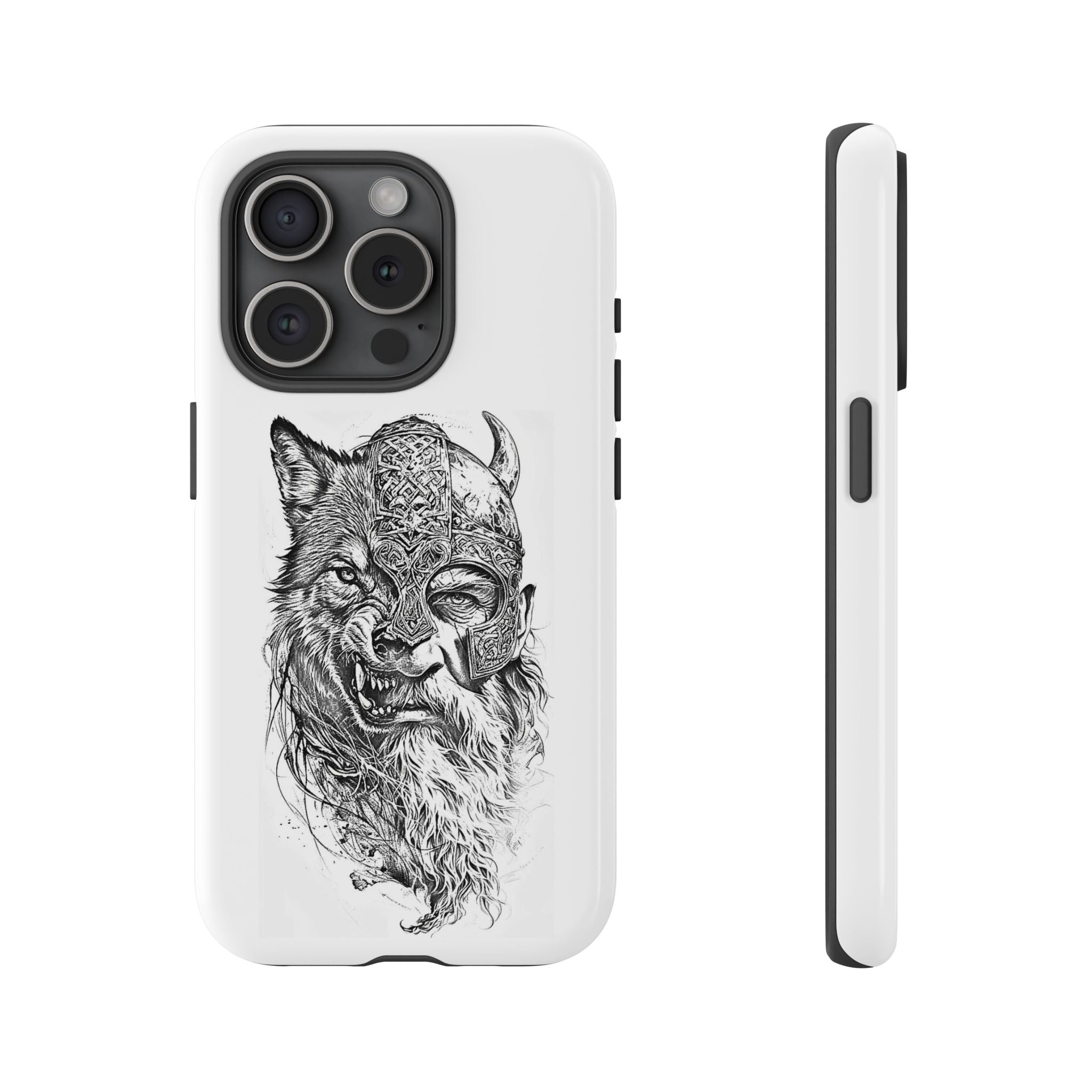 Viking Wolf Spirit – Norse Warrior Fusion iPhone Case