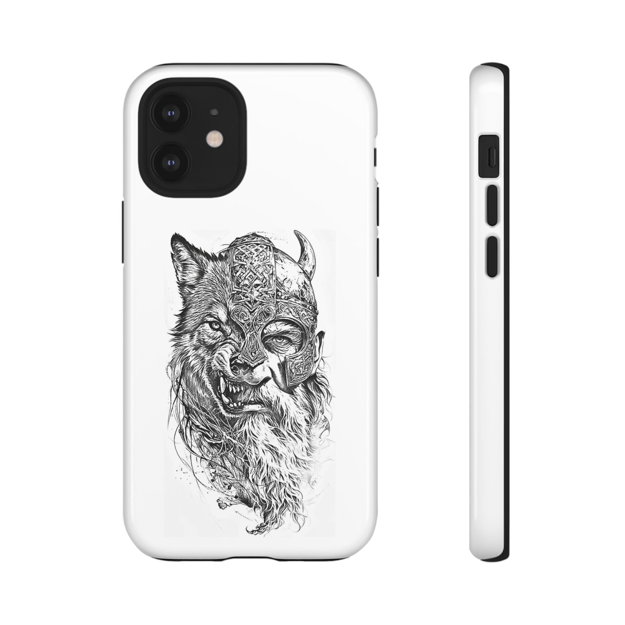 Viking Wolf Spirit – Norse Warrior Fusion iPhone Case