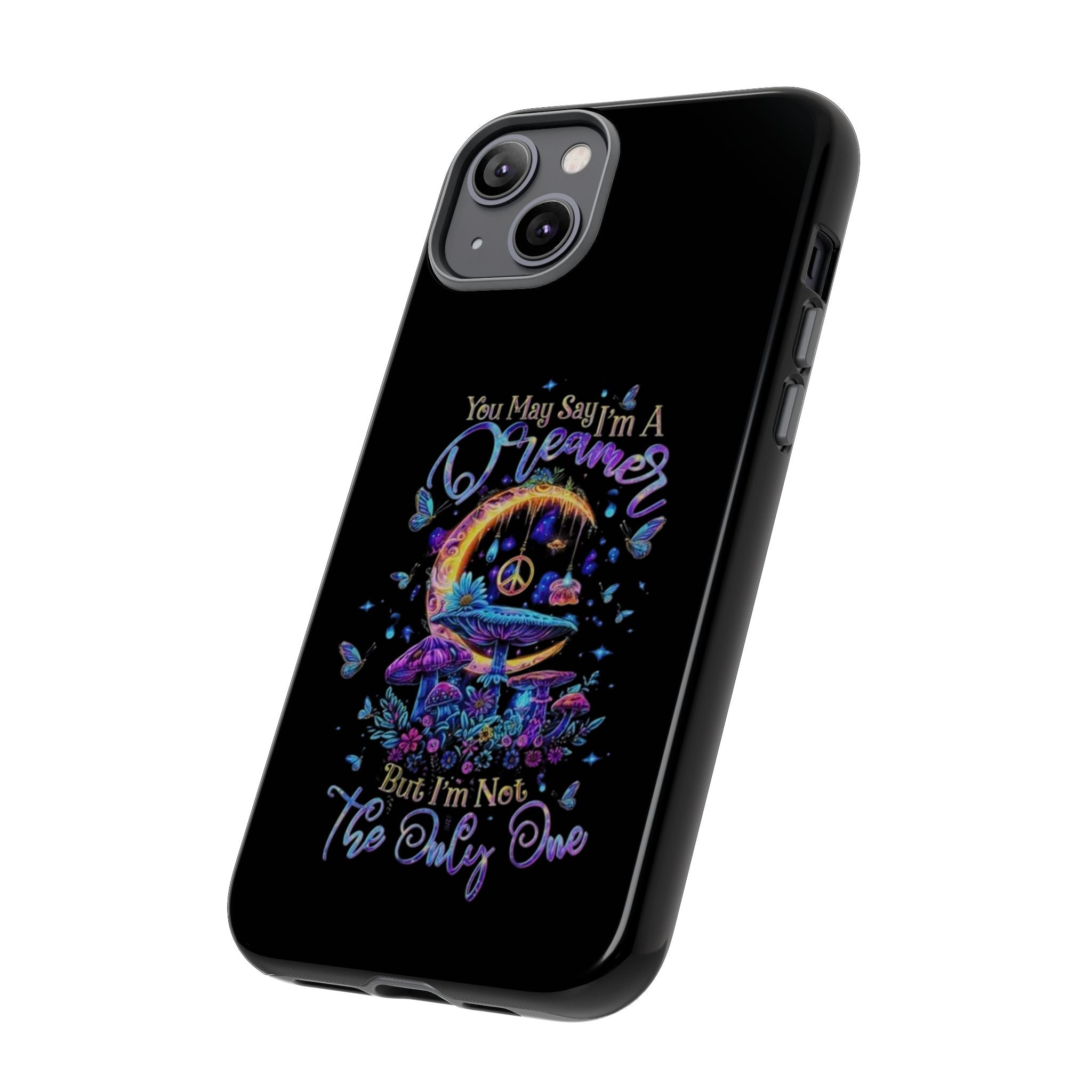 Dreamer Moon & Mushrooms – Neon Psychedelic iPhone Case