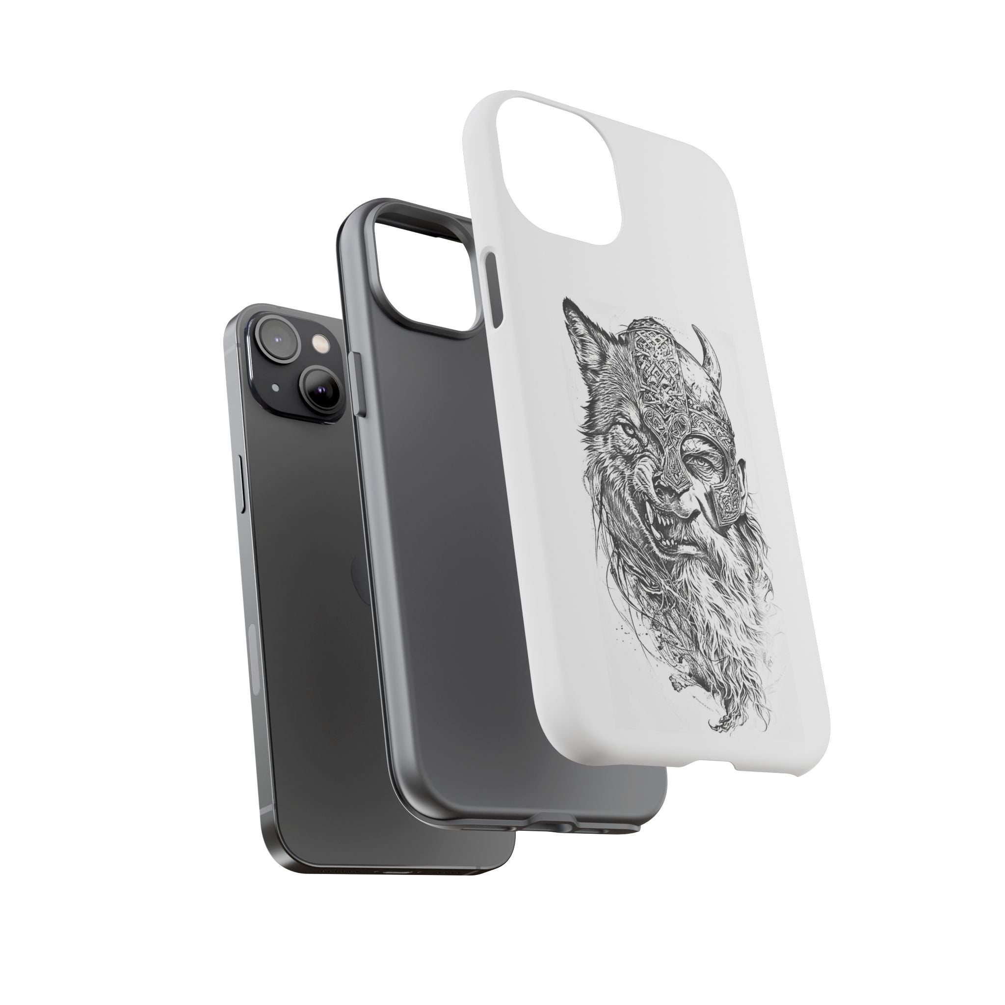Viking Wolf Spirit – Norse Warrior Fusion iPhone Case
