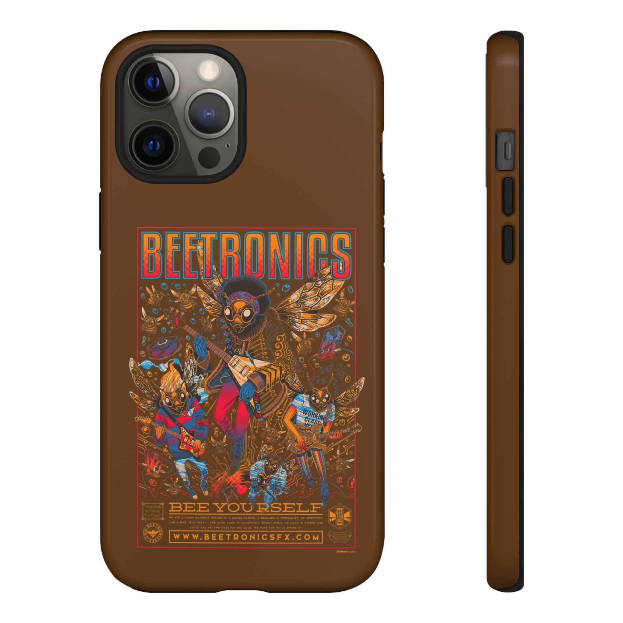 BeeTronics Rock Band – Psychedelic Bee Guitarist iPhone Case