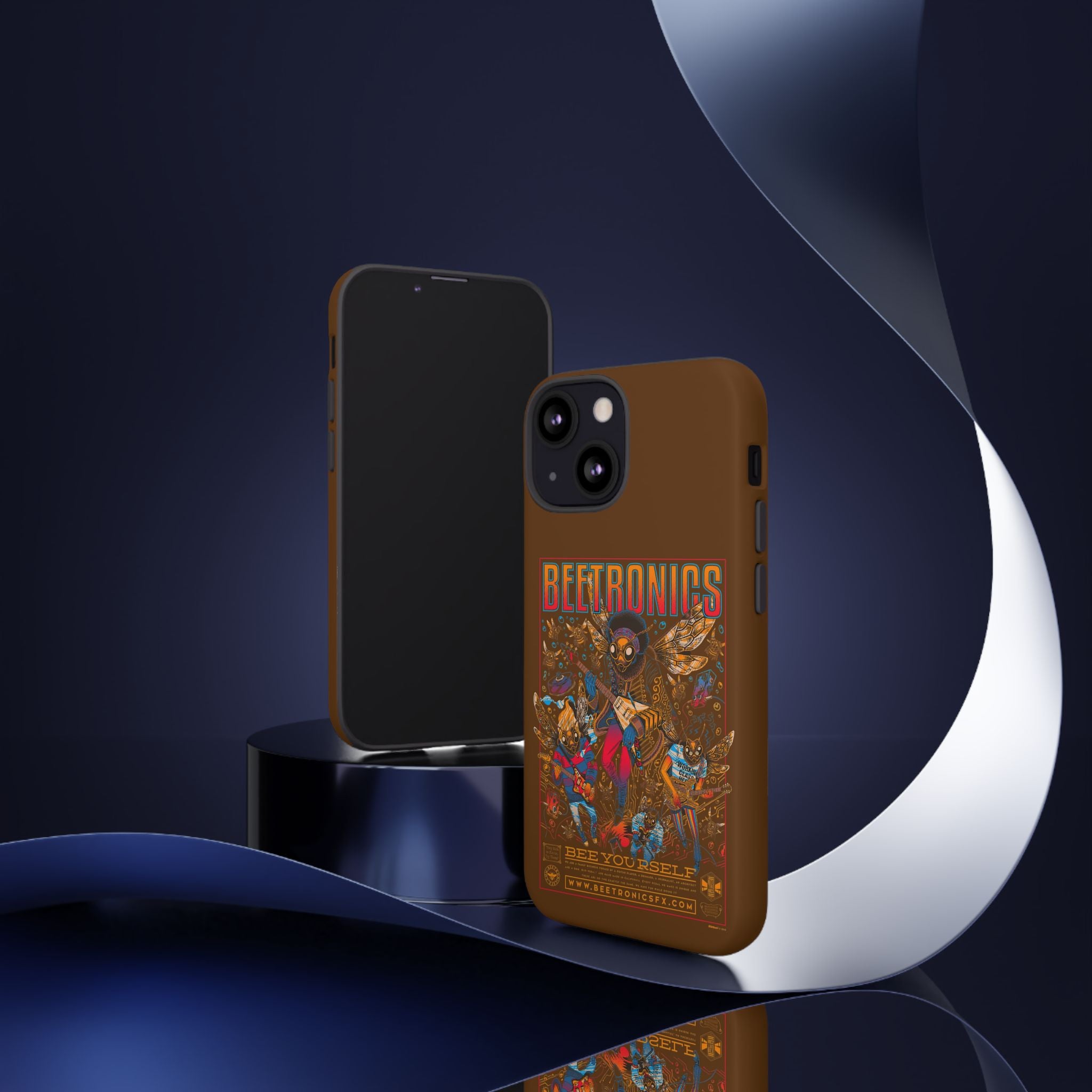 BeeTronics Rock Band – Psychedelic Bee Guitarist iPhone Case