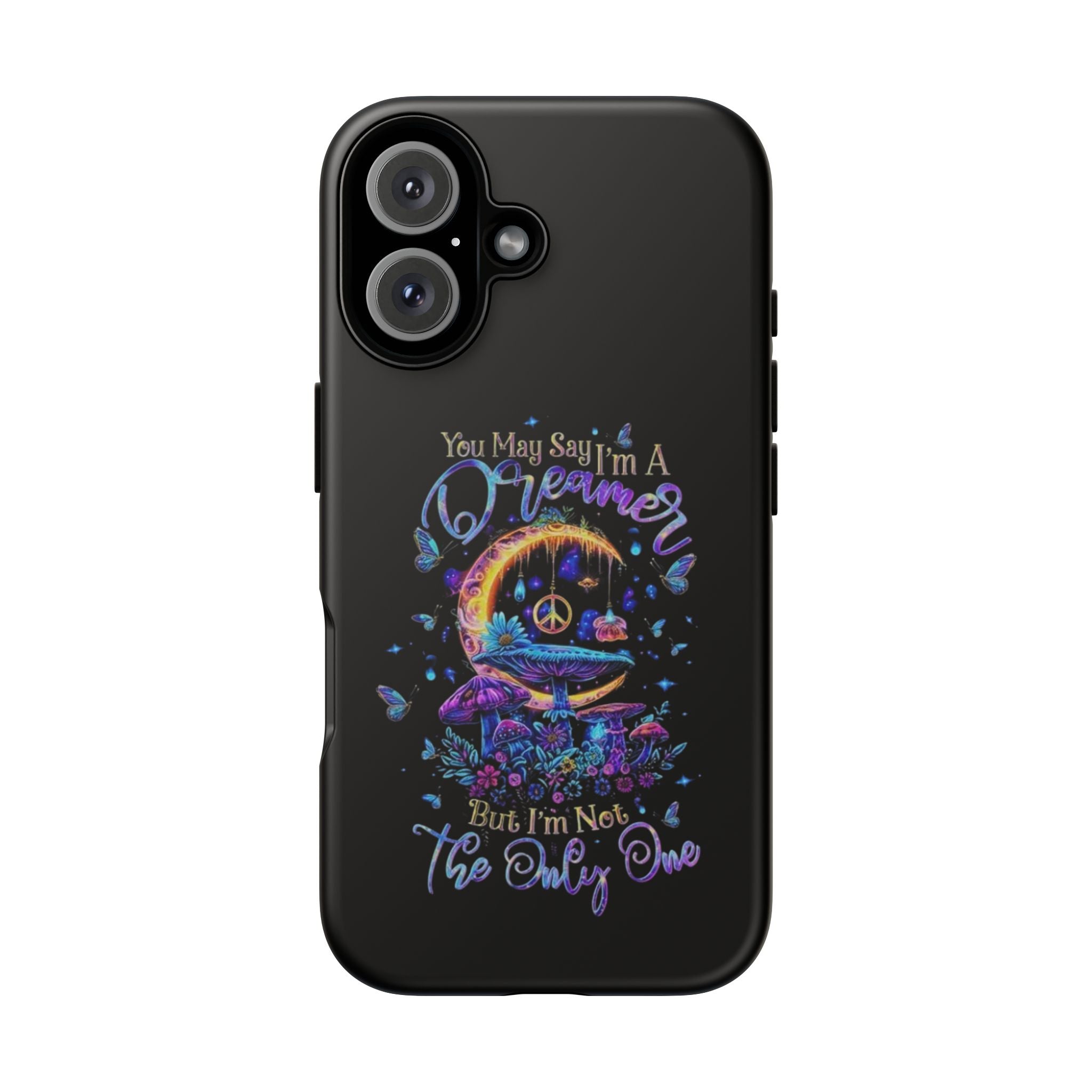 Dreamer Moon & Mushrooms – Neon Psychedelic iPhone Case