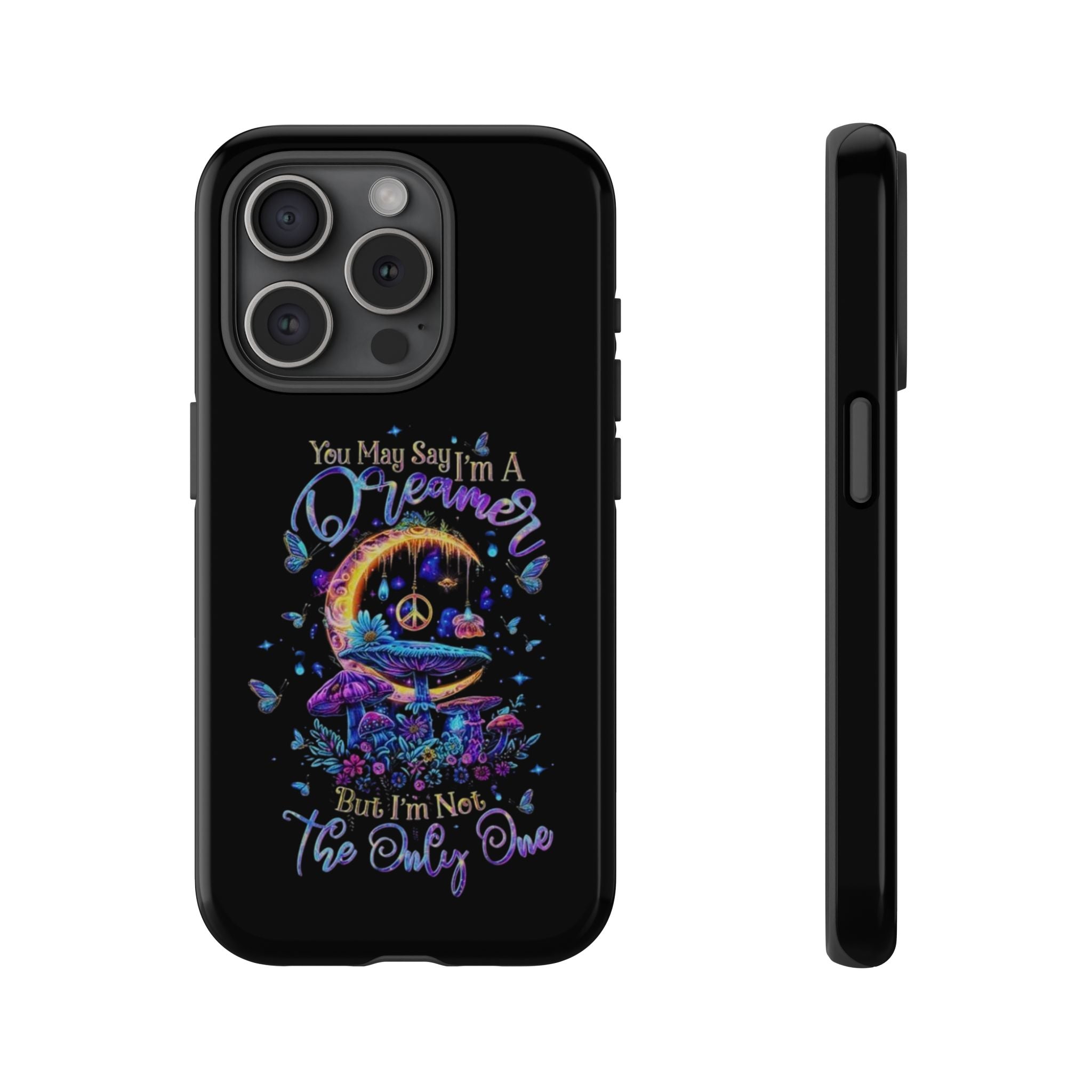 Dreamer Moon & Mushrooms – Neon Psychedelic iPhone Case