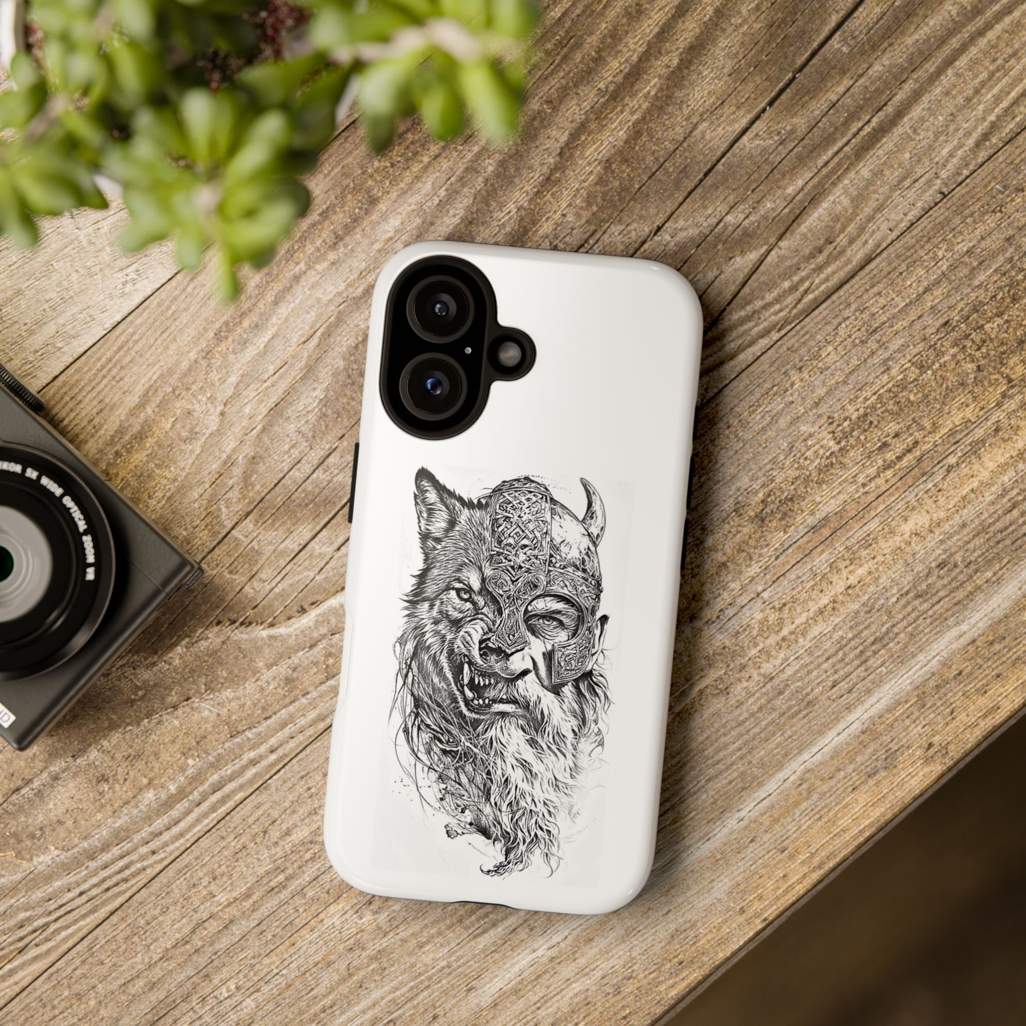 Viking Wolf Spirit – Norse Warrior Fusion iPhone Case