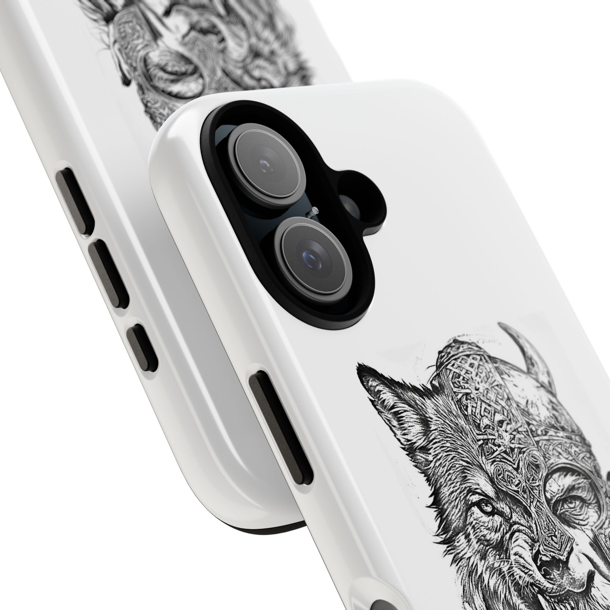 Viking Wolf Spirit – Norse Warrior Fusion iPhone Case