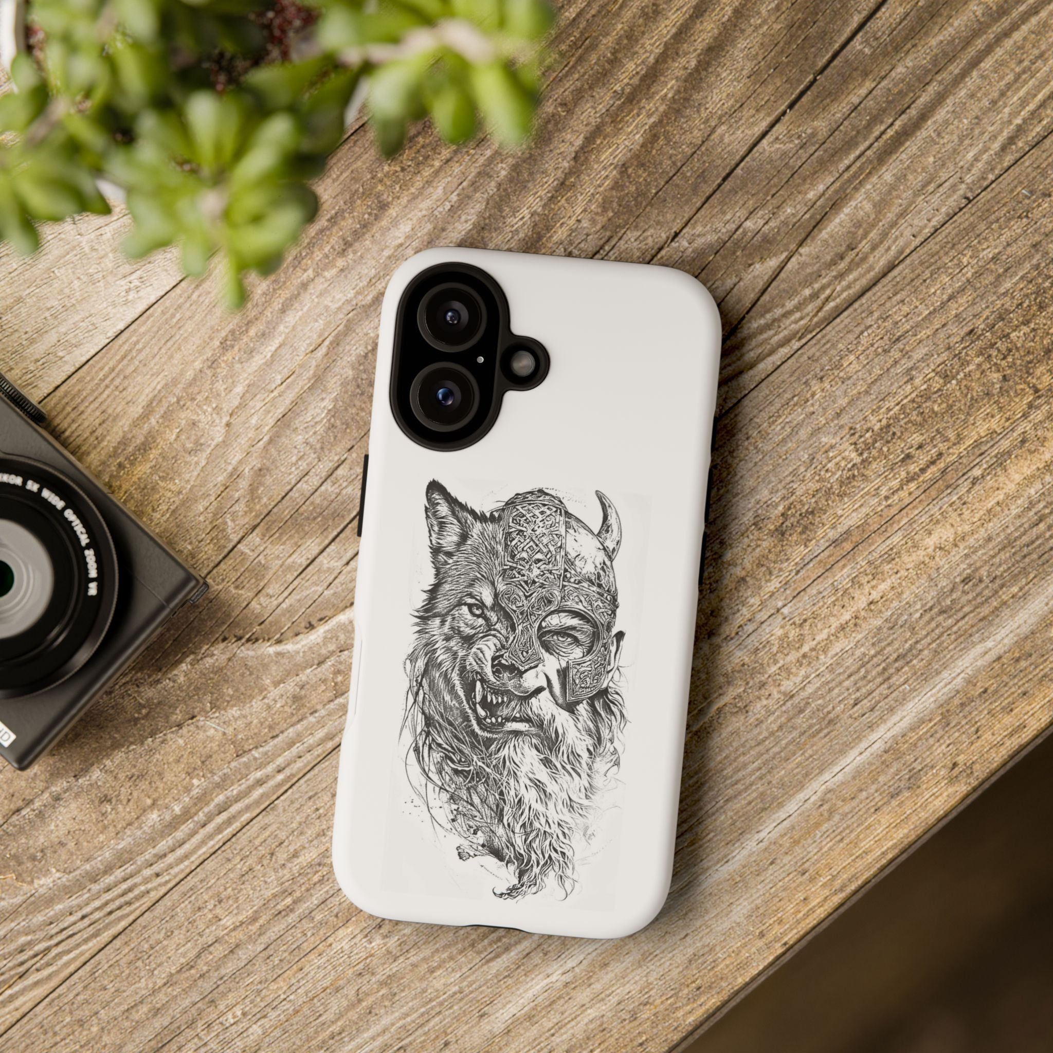 Viking Wolf Spirit – Norse Warrior Fusion iPhone Case