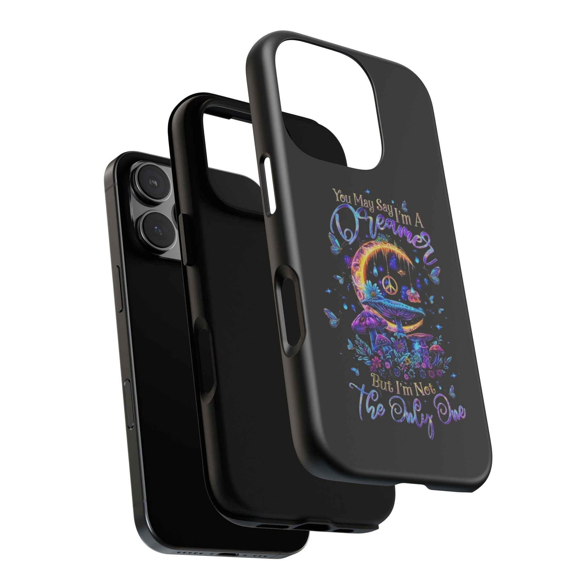Dreamer Moon & Mushrooms – Neon Psychedelic iPhone Case