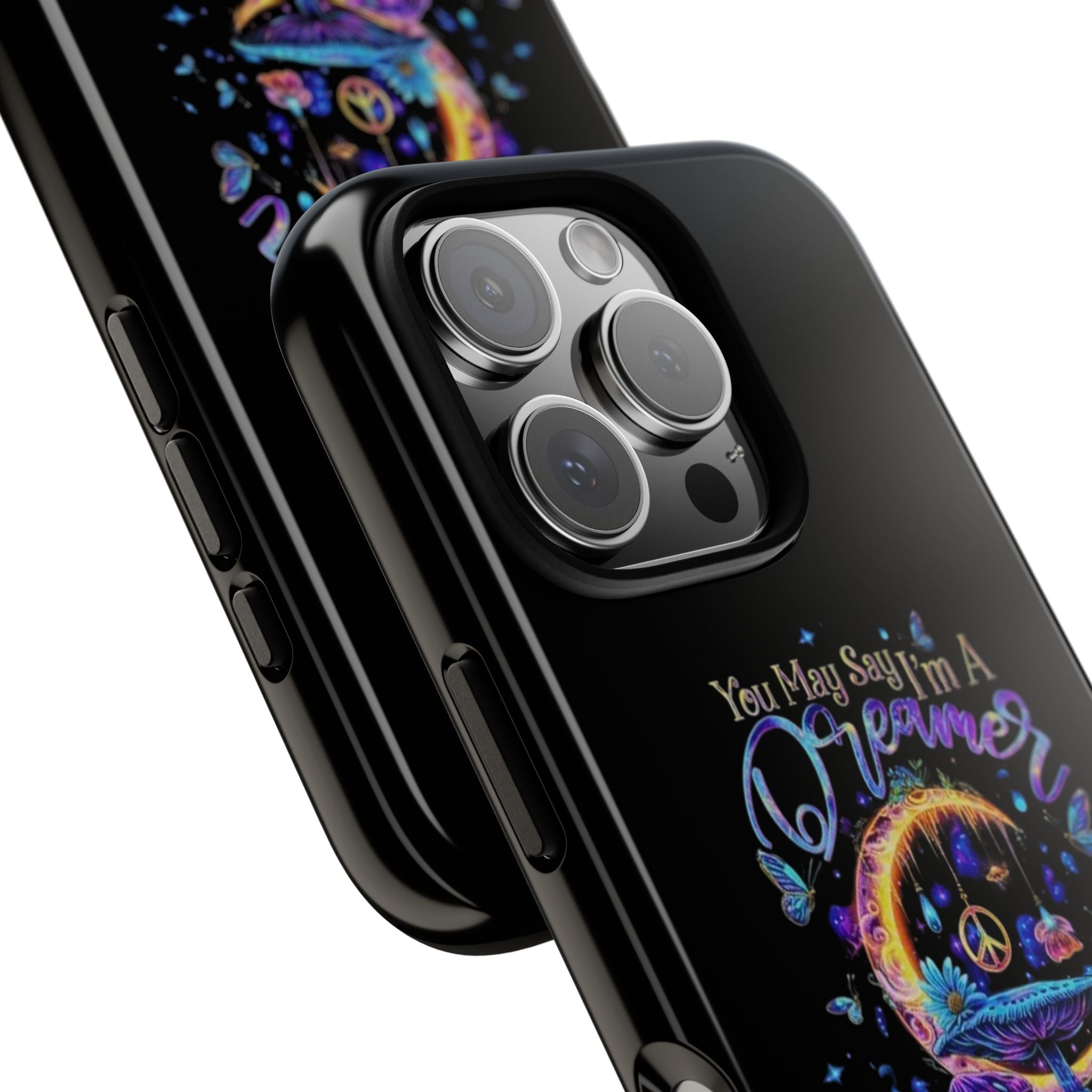Dreamer Moon & Mushrooms – Neon Psychedelic iPhone Case