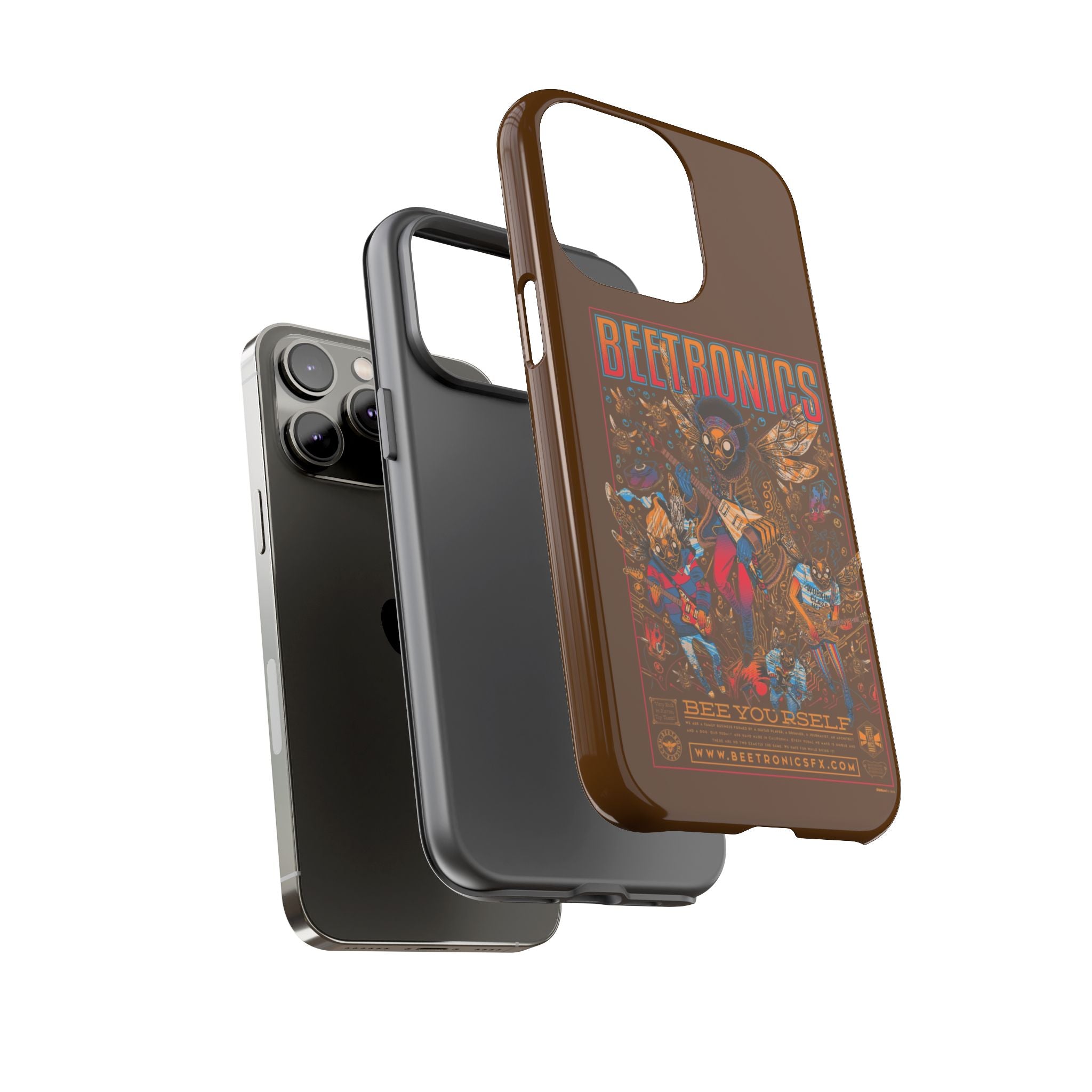 BeeTronics Rock Band – Psychedelic Bee Guitarist iPhone Case