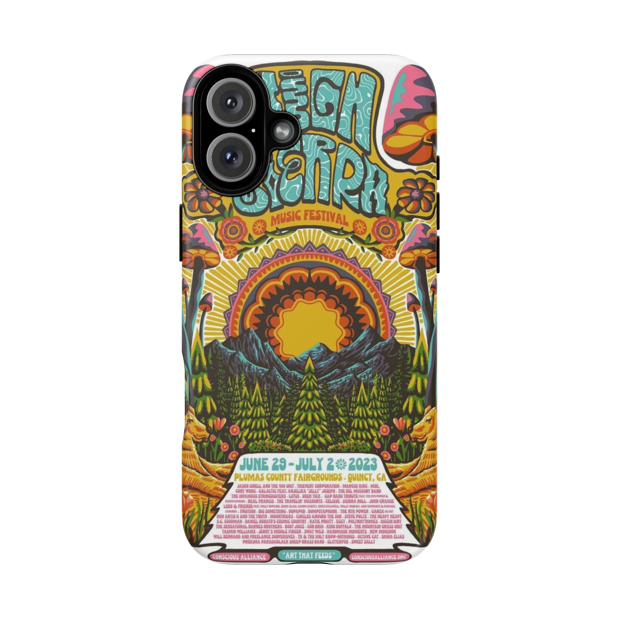 Psychedelic Festival Forest – Retro Mushroom Tough iPhone Case