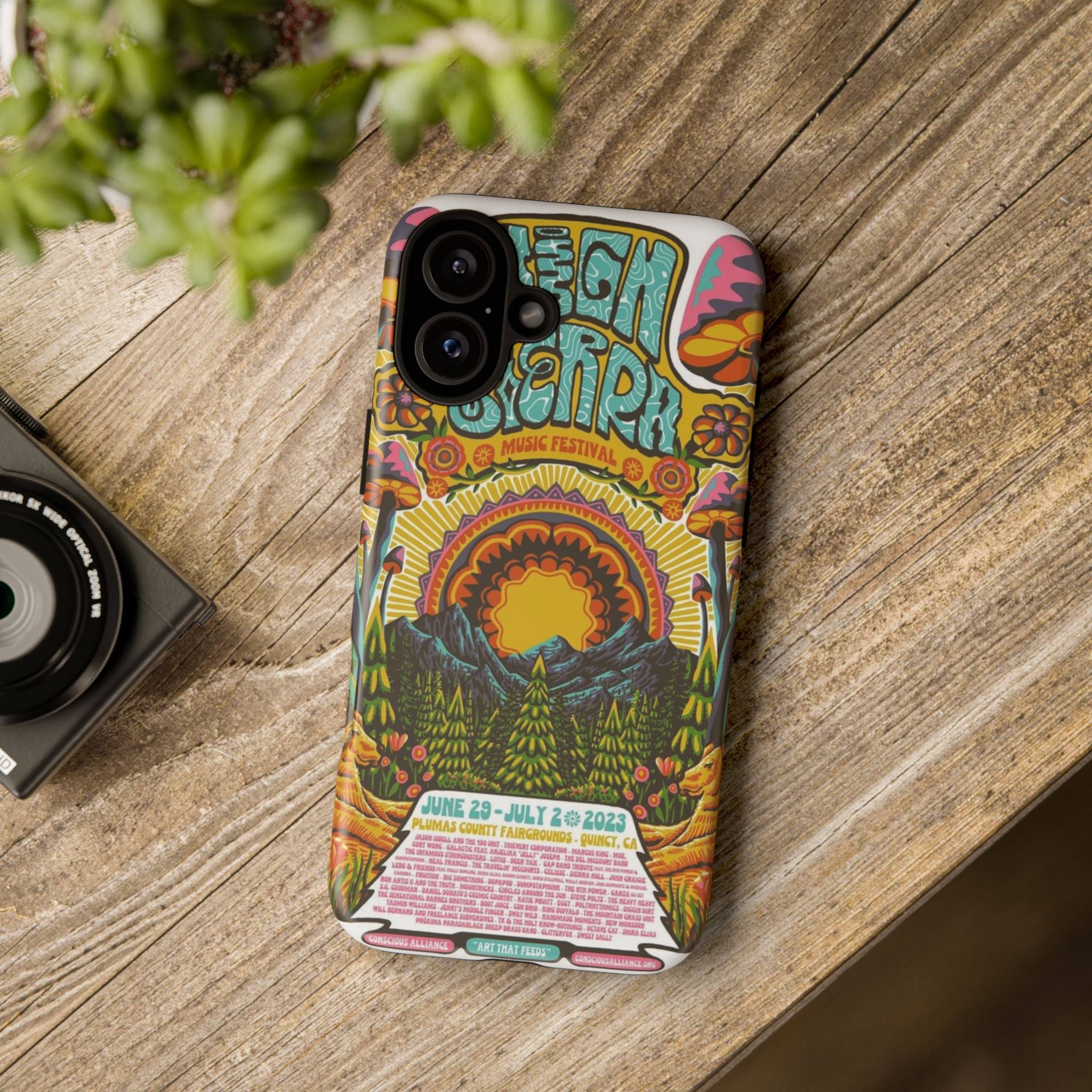 Psychedelic Festival Forest – Retro Mushroom Tough iPhone Case
