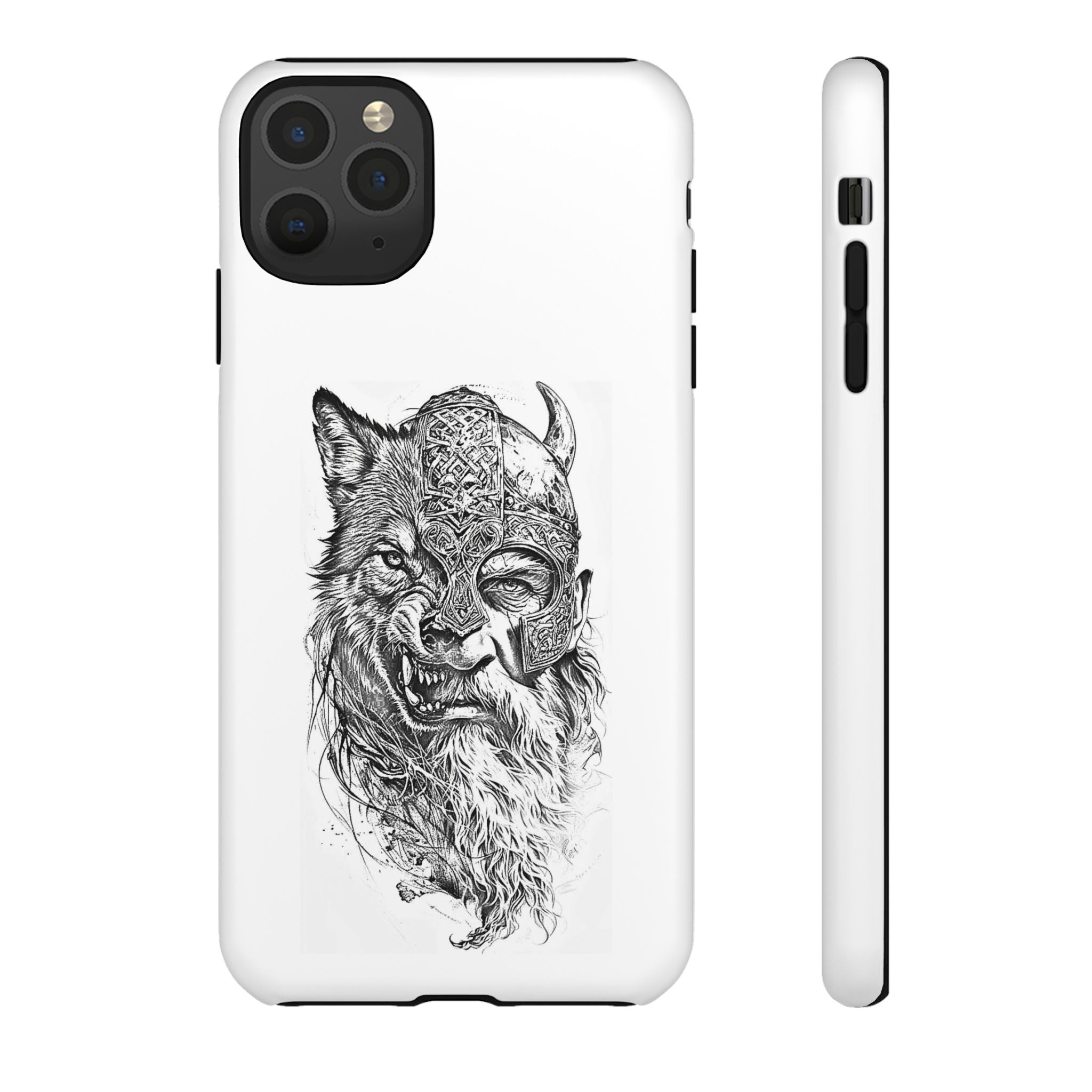 Viking Wolf Spirit – Norse Warrior Fusion iPhone Case