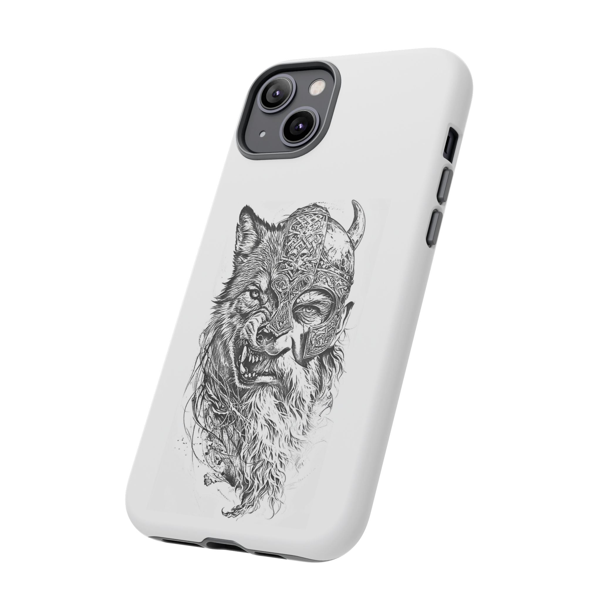 Viking Wolf Spirit – Norse Warrior Fusion iPhone Case