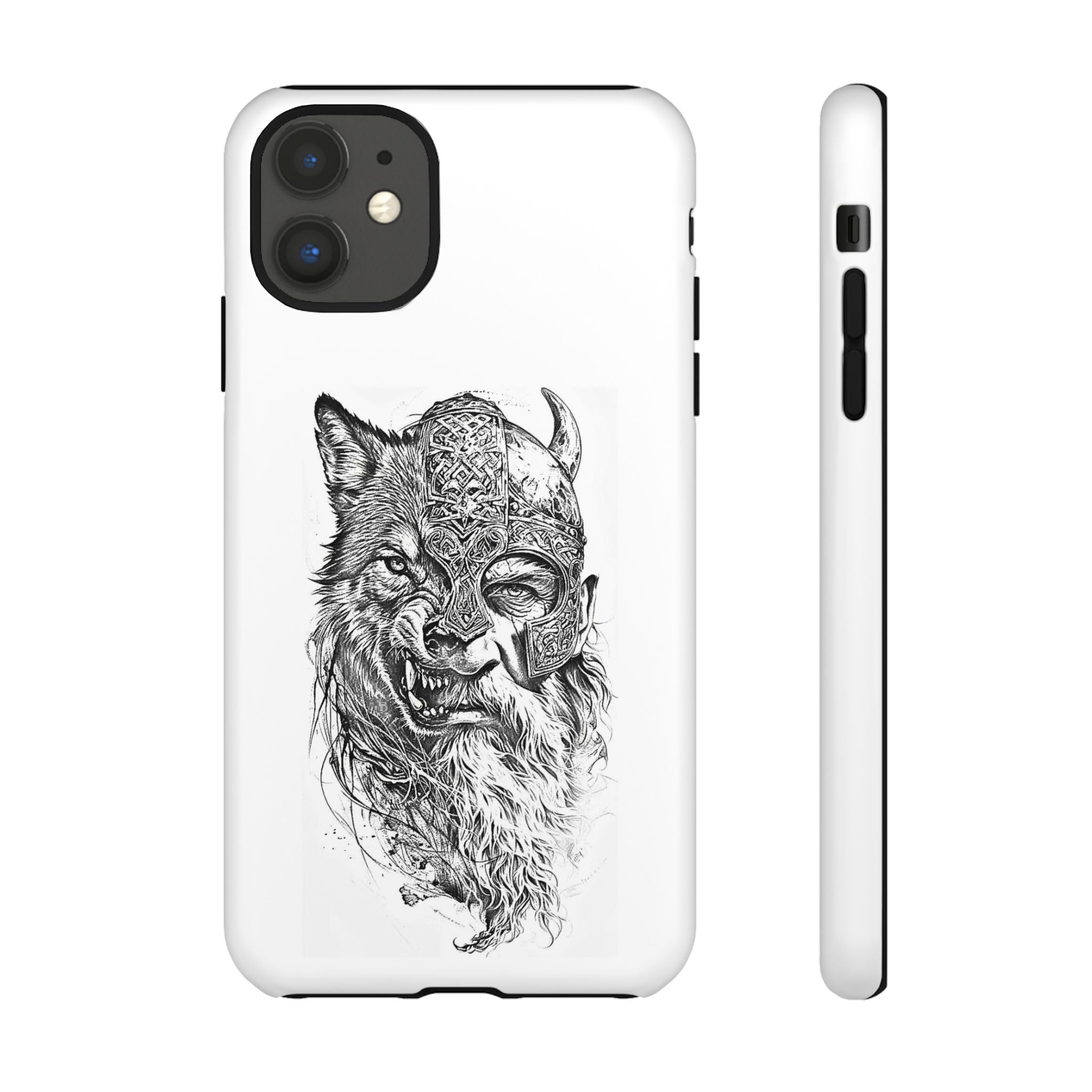 Viking Wolf Spirit – Norse Warrior Fusion iPhone Case