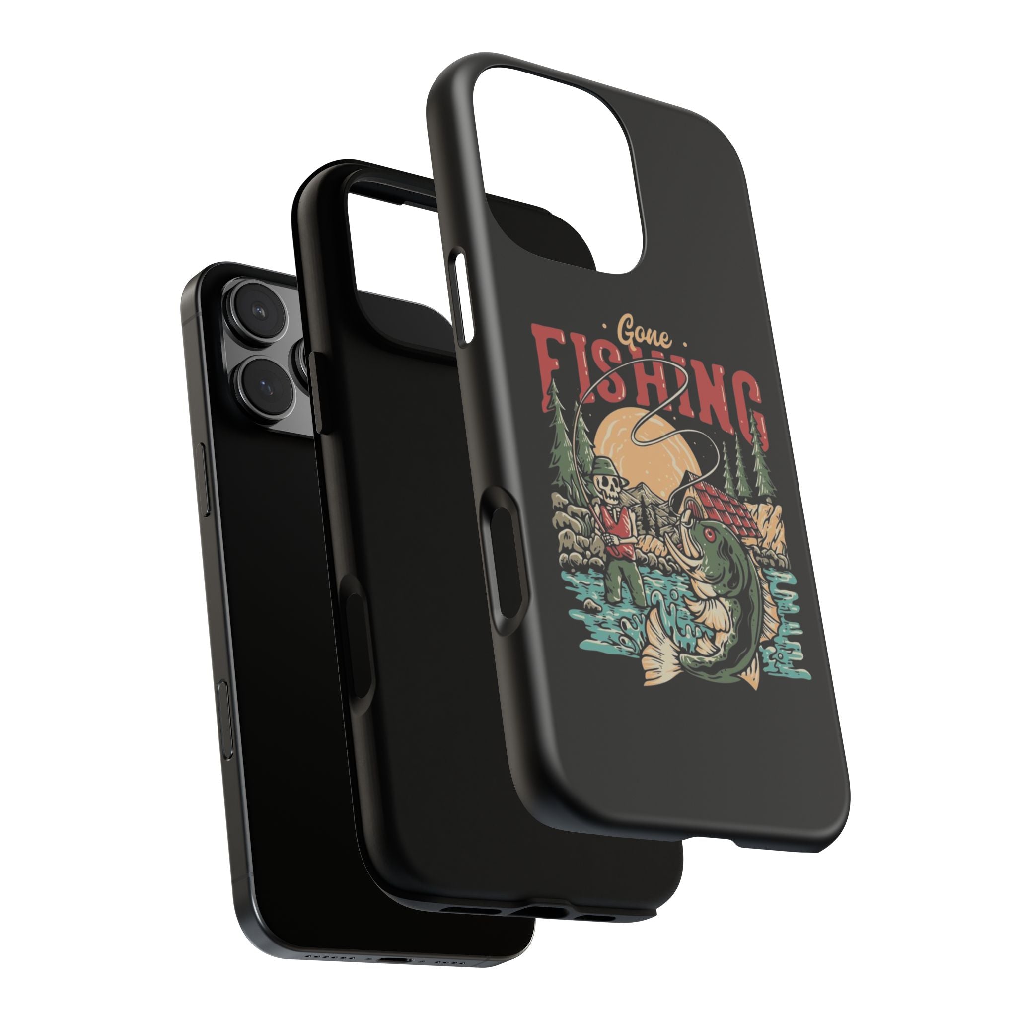 Gone Fishing Skeleton – Vintage Angler iPhone Case