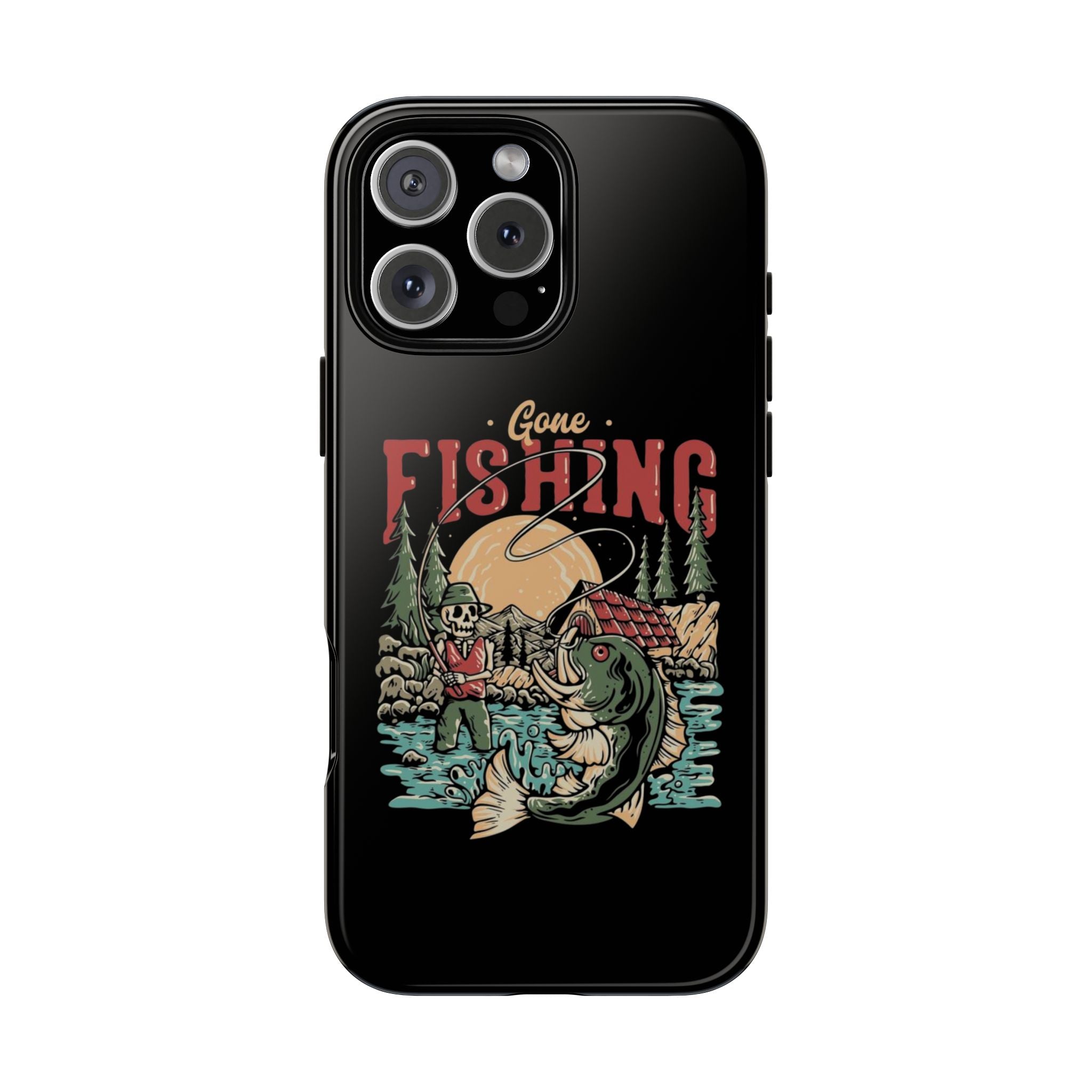 Gone Fishing Skeleton – Vintage Angler iPhone Case