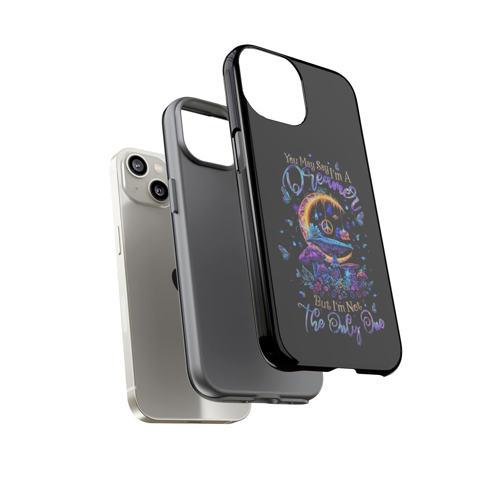 Dreamer Moon & Mushrooms – Neon Psychedelic iPhone Case