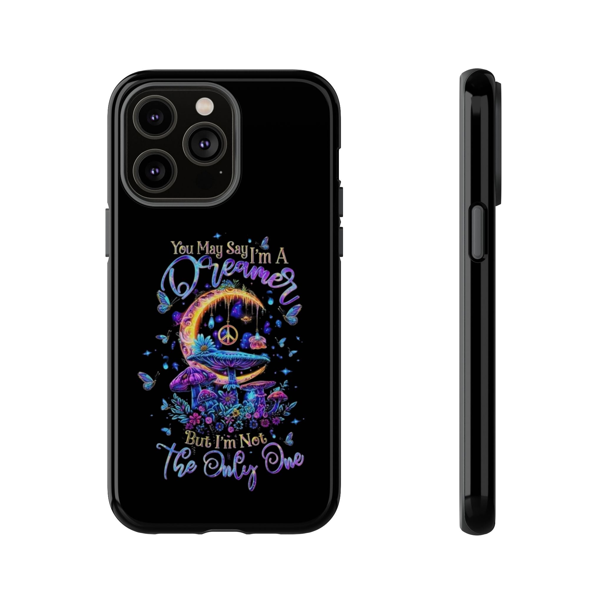 Dreamer Moon & Mushrooms – Neon Psychedelic iPhone Case