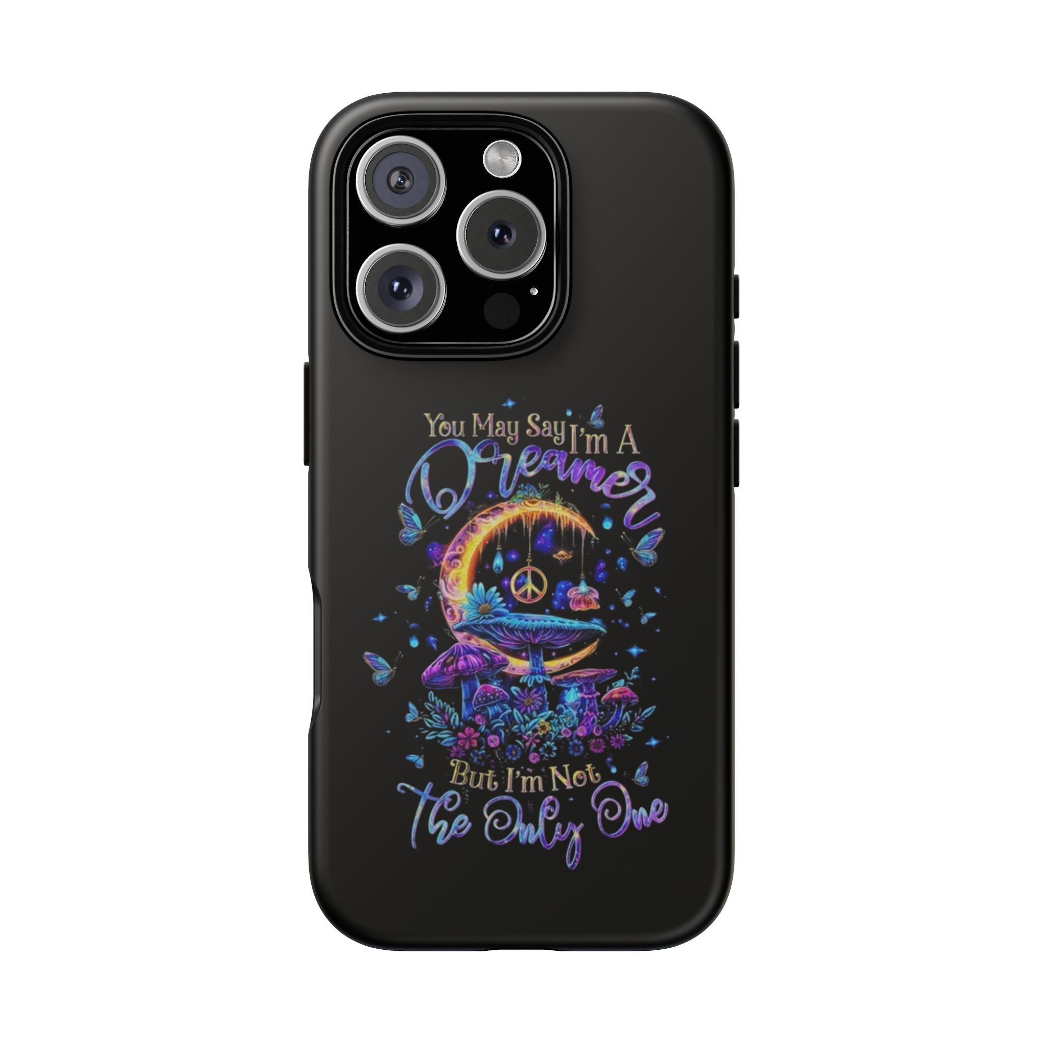Dreamer Moon & Mushrooms – Neon Psychedelic iPhone Case