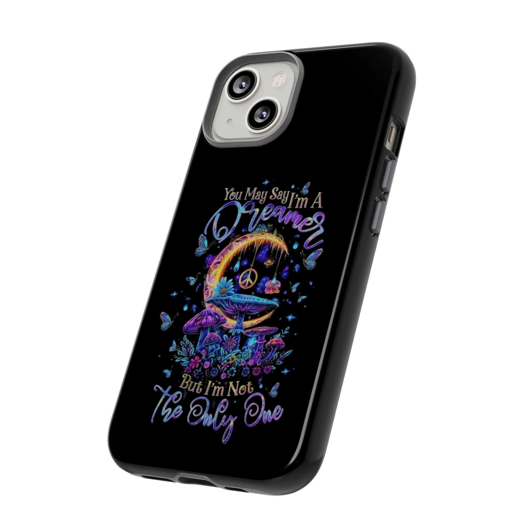 Dreamer Moon & Mushrooms – Neon Psychedelic iPhone Case