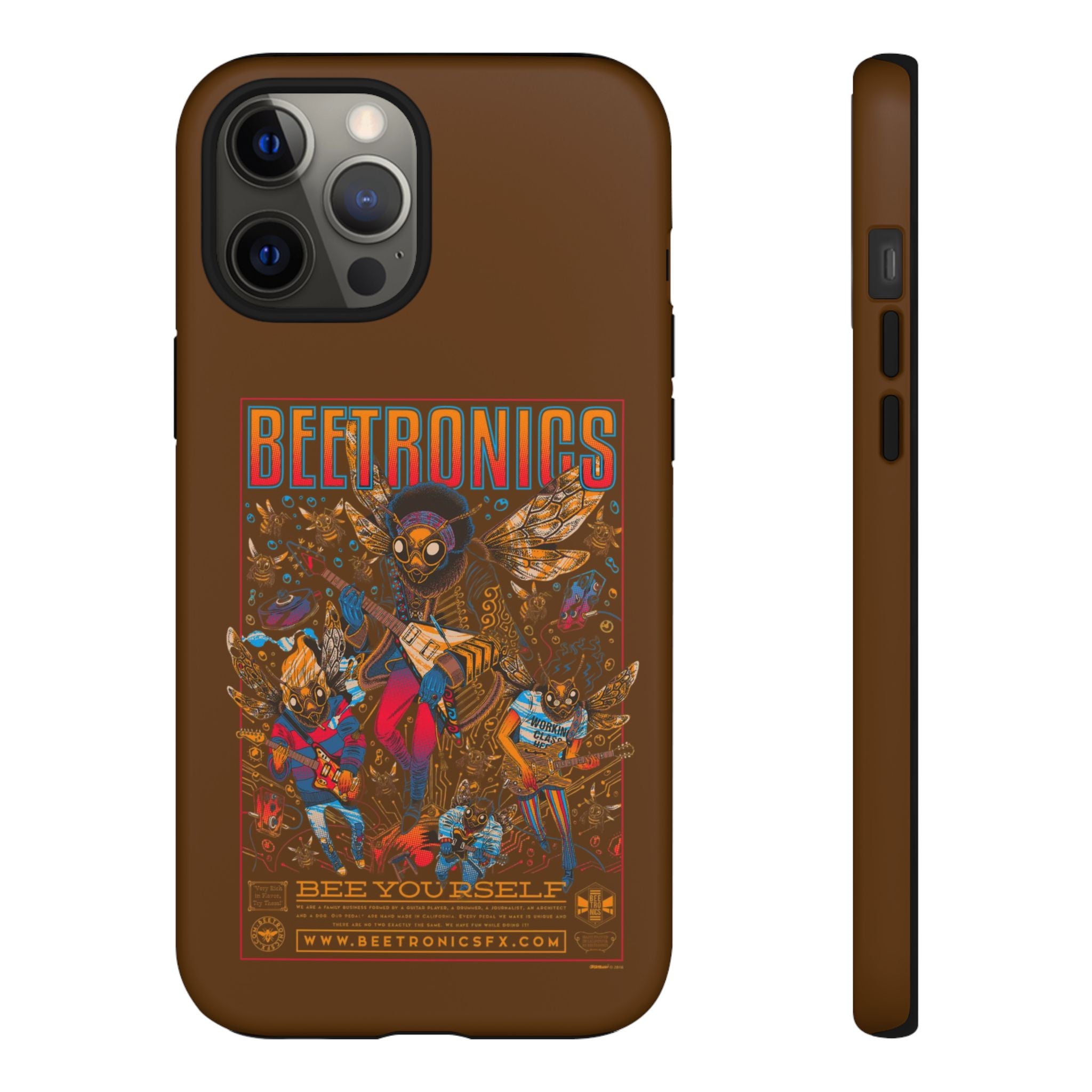BeeTronics Rock Band – Psychedelic Bee Guitarist iPhone Case