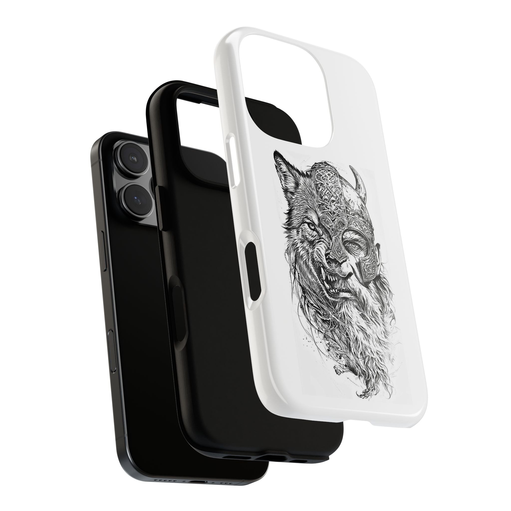 Viking Wolf Spirit – Norse Warrior Fusion iPhone Case