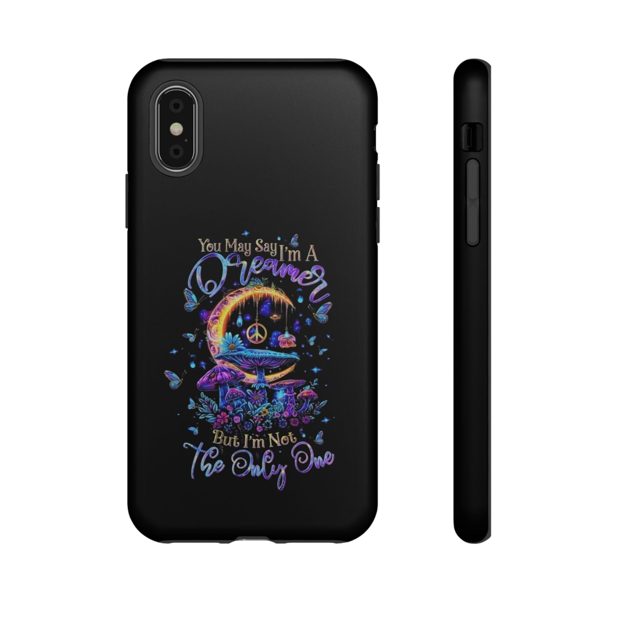 Dreamer Moon & Mushrooms – Neon Psychedelic iPhone Case
