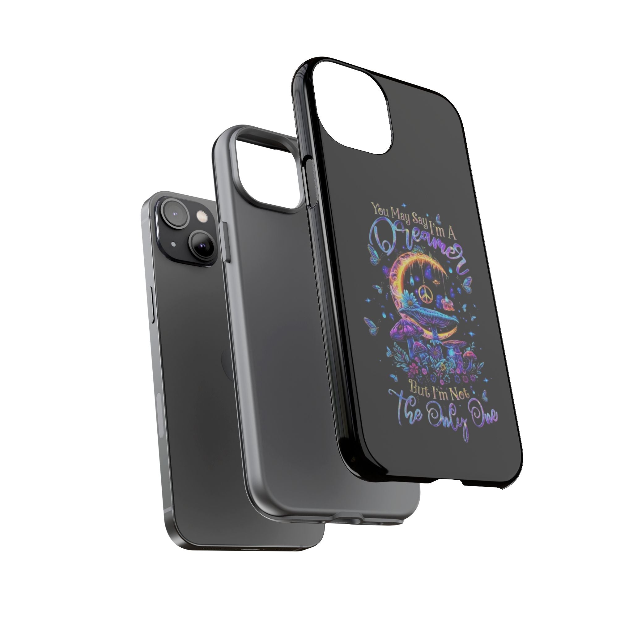 Dreamer Moon & Mushrooms – Neon Psychedelic iPhone Case
