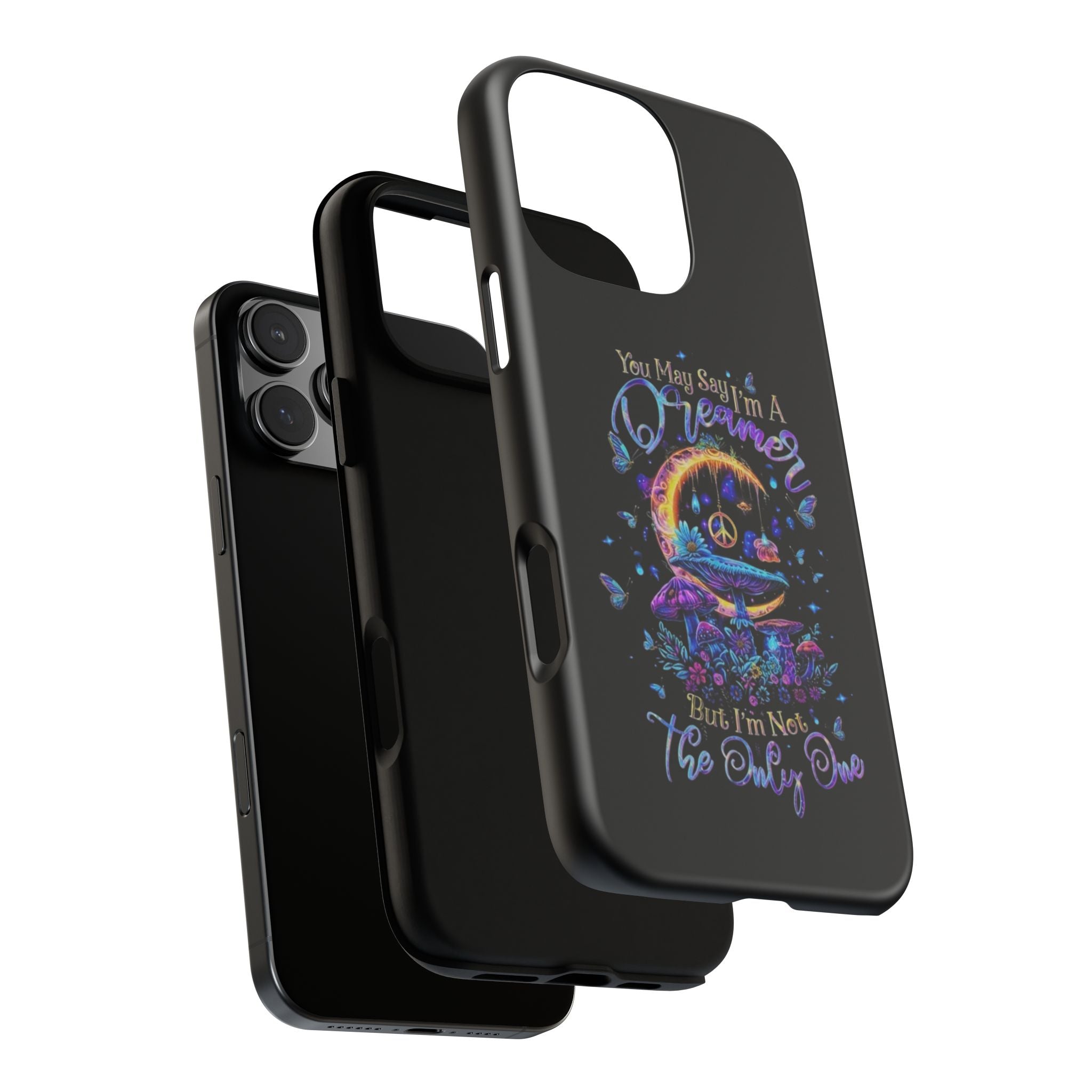 Dreamer Moon & Mushrooms – Neon Psychedelic iPhone Case