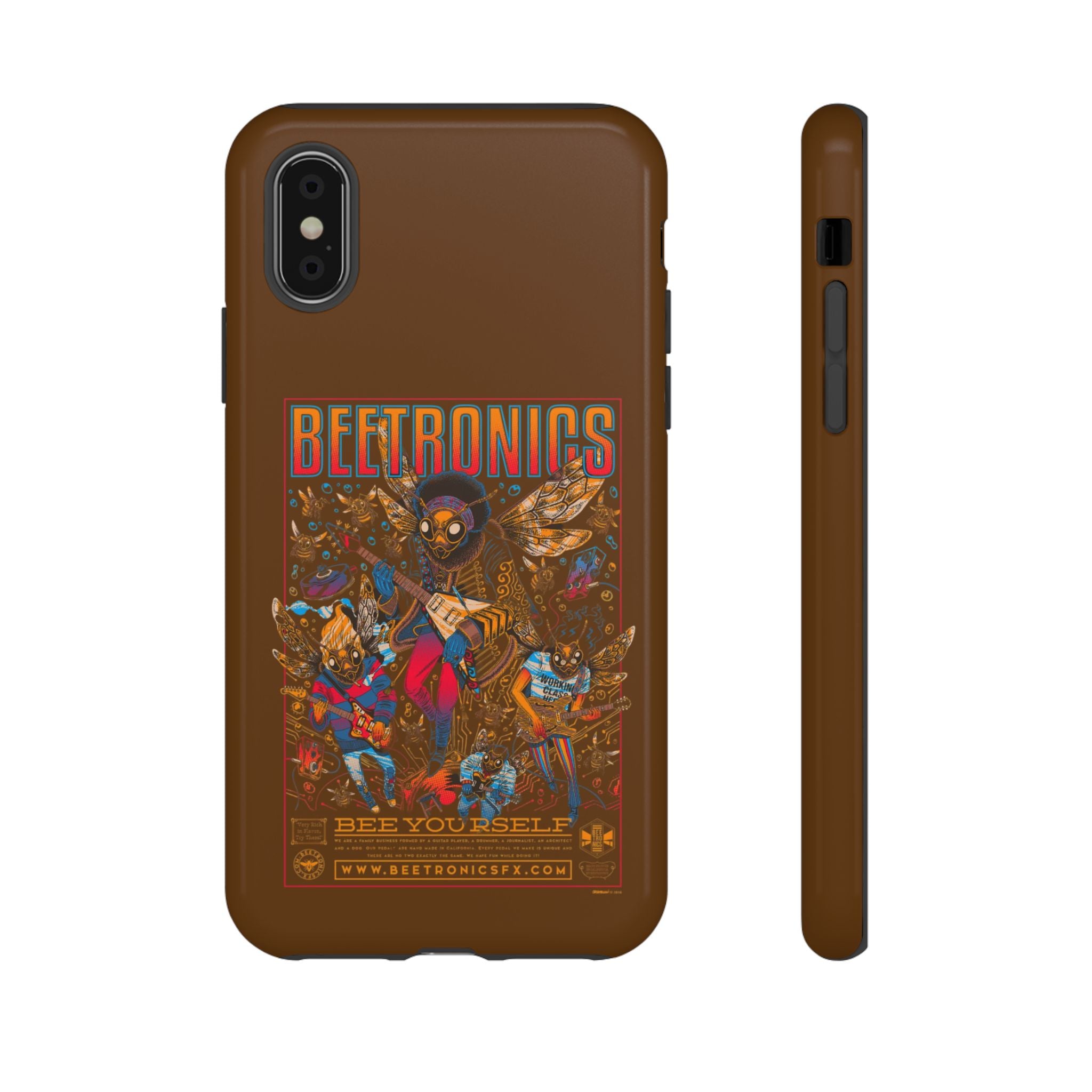 BeeTronics Rock Band – Psychedelic Bee Guitarist iPhone Case