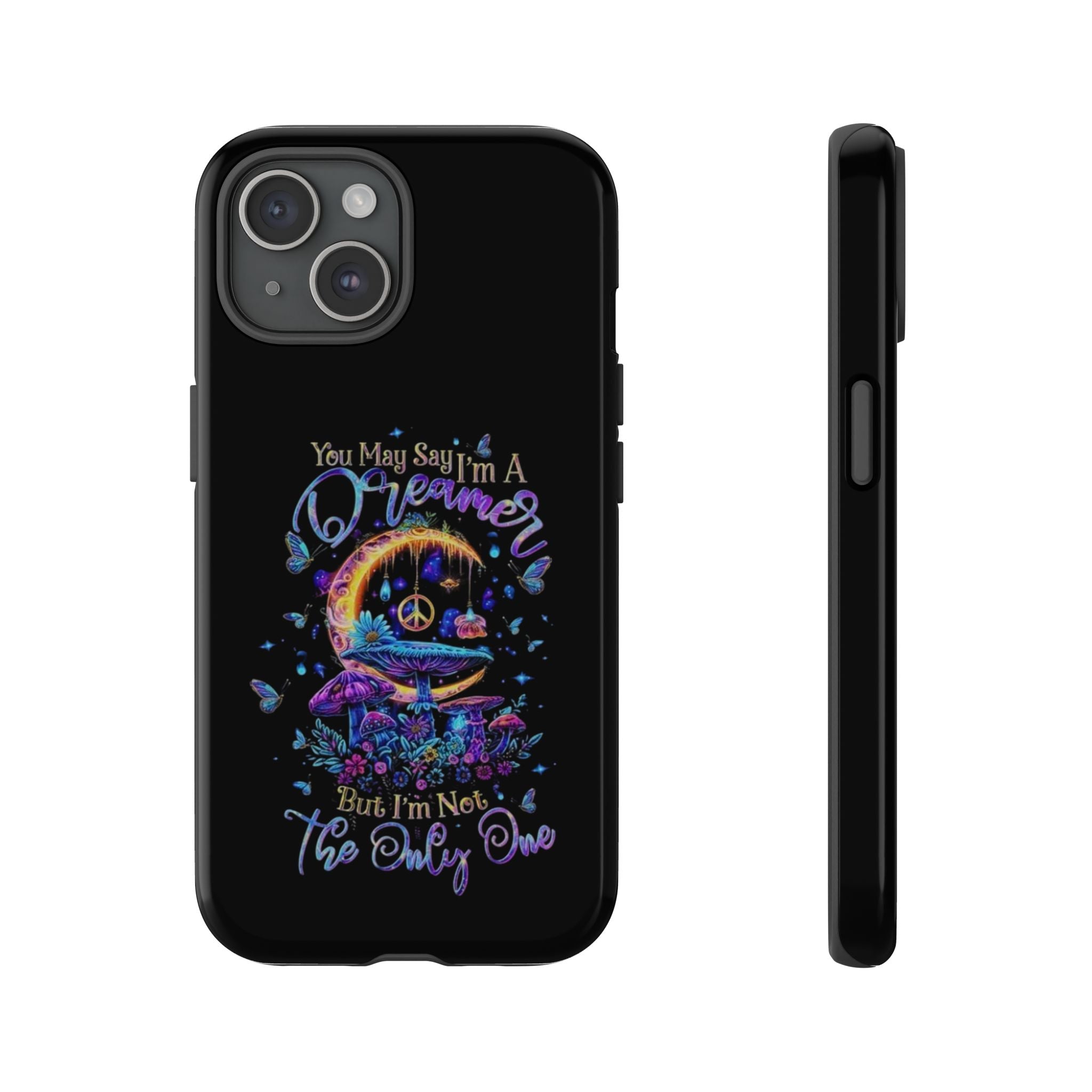 Dreamer Moon & Mushrooms – Neon Psychedelic iPhone Case