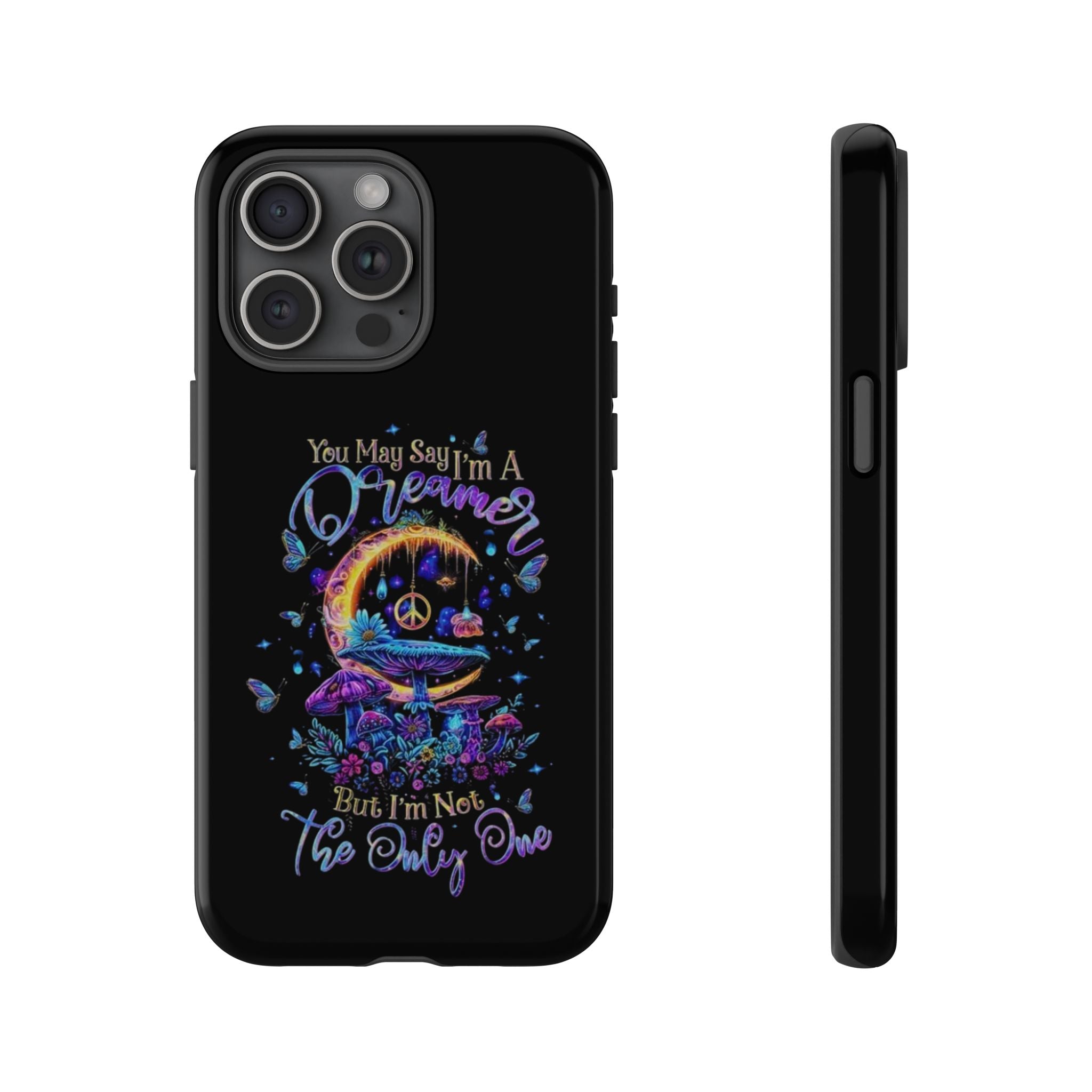 Dreamer Moon & Mushrooms – Neon Psychedelic iPhone Case